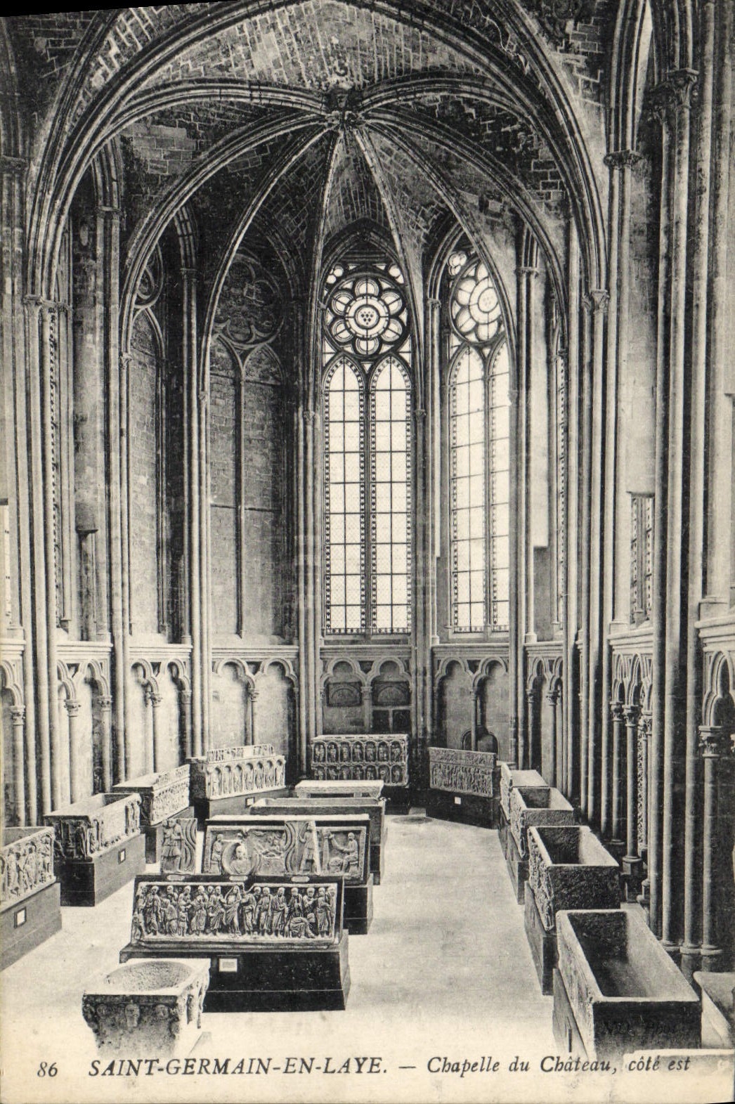 VINTAGE POSTCARD Saint Germain in Bush hammer Vault of the castle