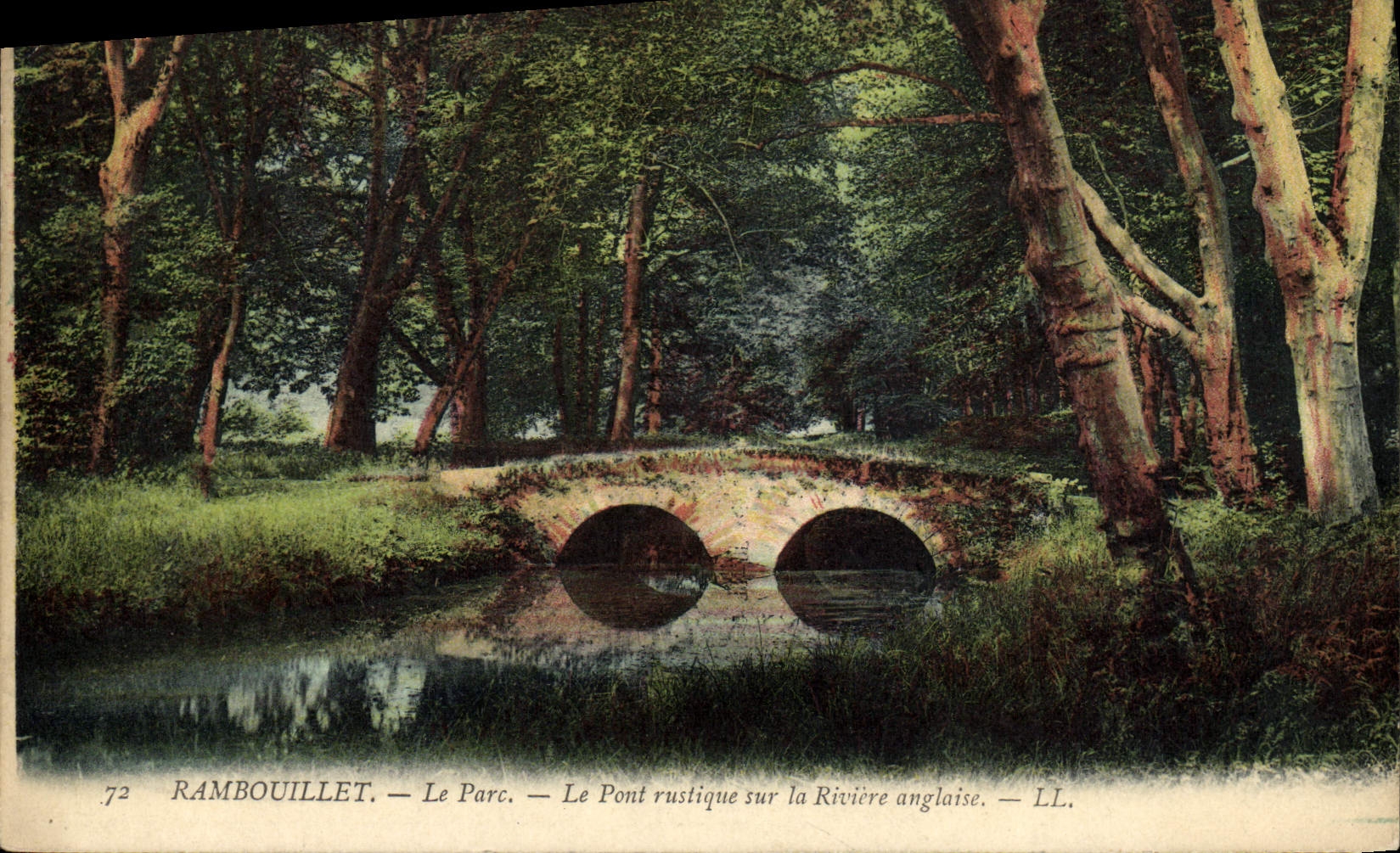 CPA Rambouillet Le Parc Le pont rustique sur la riviere anglaise