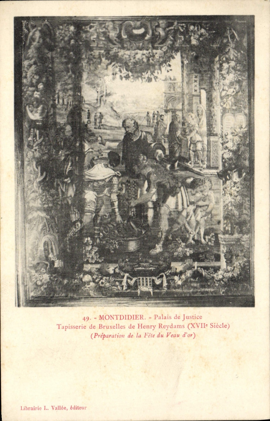 CPA Montdidier Palais De Justice Tapisserie de Bruxelles de Herny Reydams Preparation de la Fete du Veau d'Or