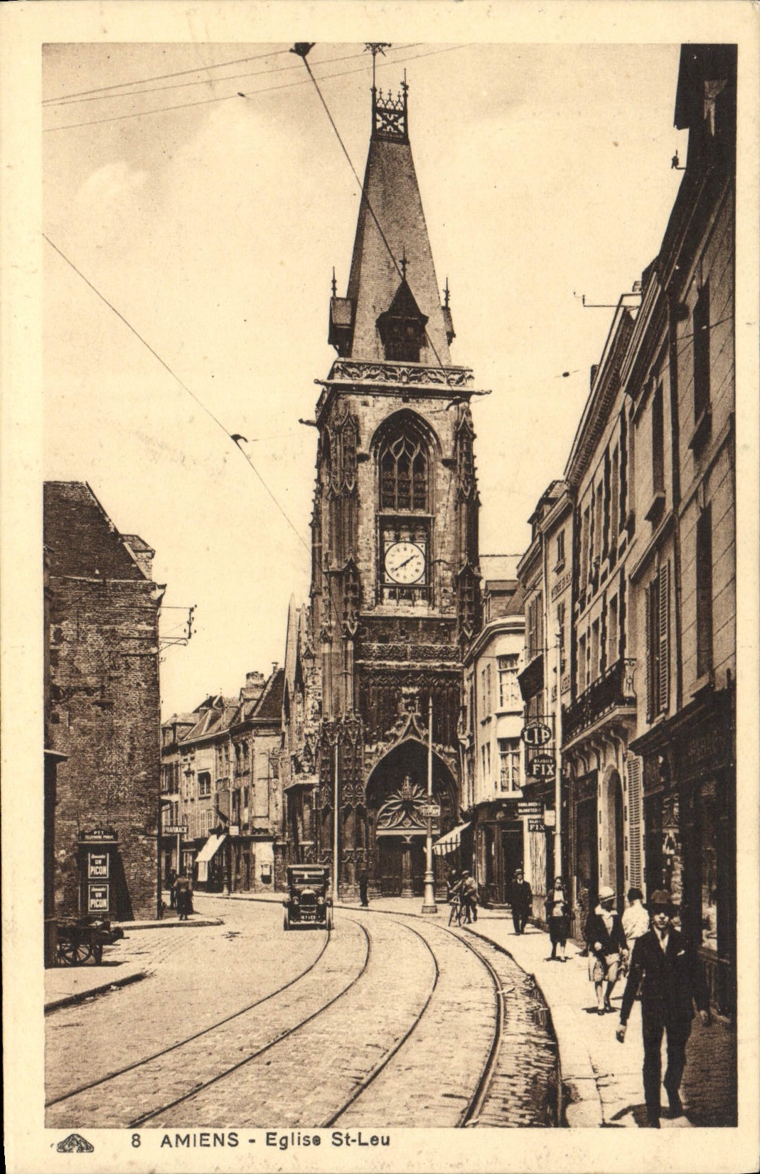 VINTAGE POSTCARD Amiens Church St Leu