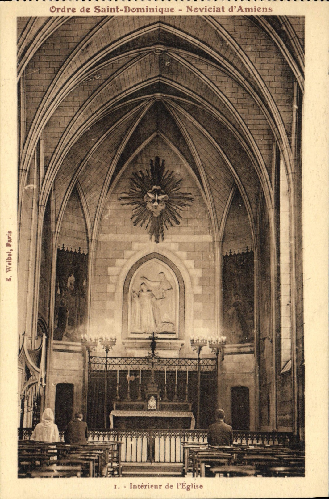 Orden de la POSTAL de la VENDIMIA Saint del noviciado de Dominique de Amiens interior de la iglesia