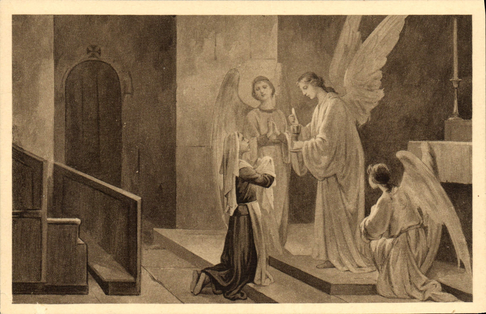 CPA Notre Dame Du Laus La venerable Benoite communiee par les anges