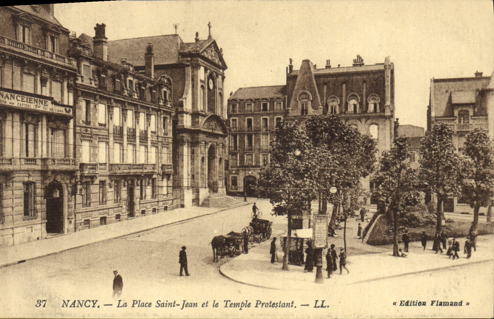 VINTAGE POSTCARD Nancy the place Holy Jean and the Protestant Temple