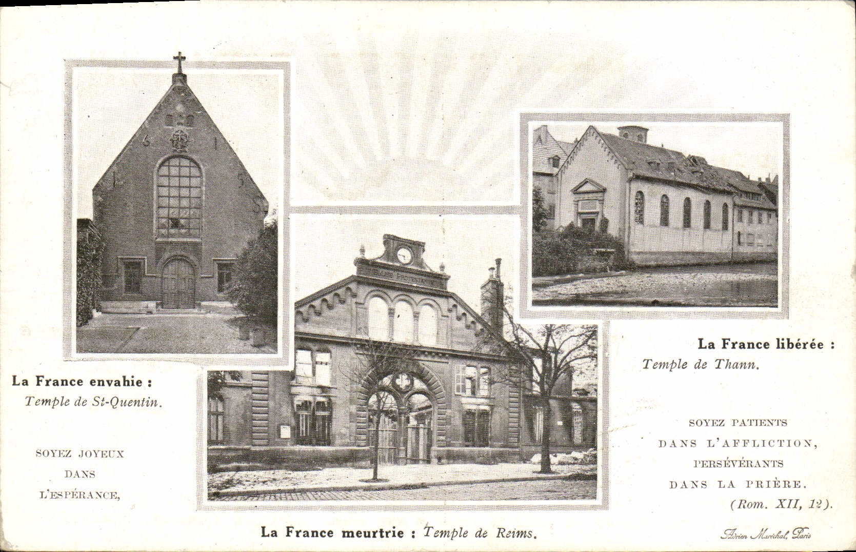CPA Temple protestant St-Quentin Thann Reims