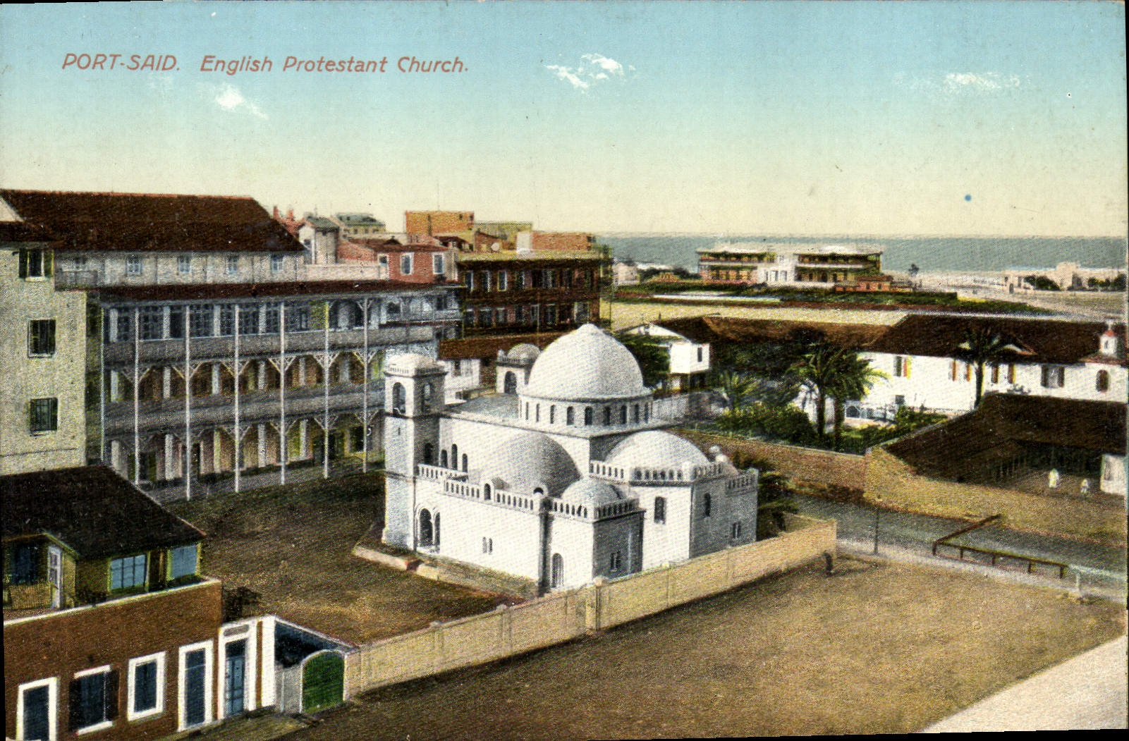 VINTAGE POSTCARD Egypt Egypt Port Saïd English protesting Church