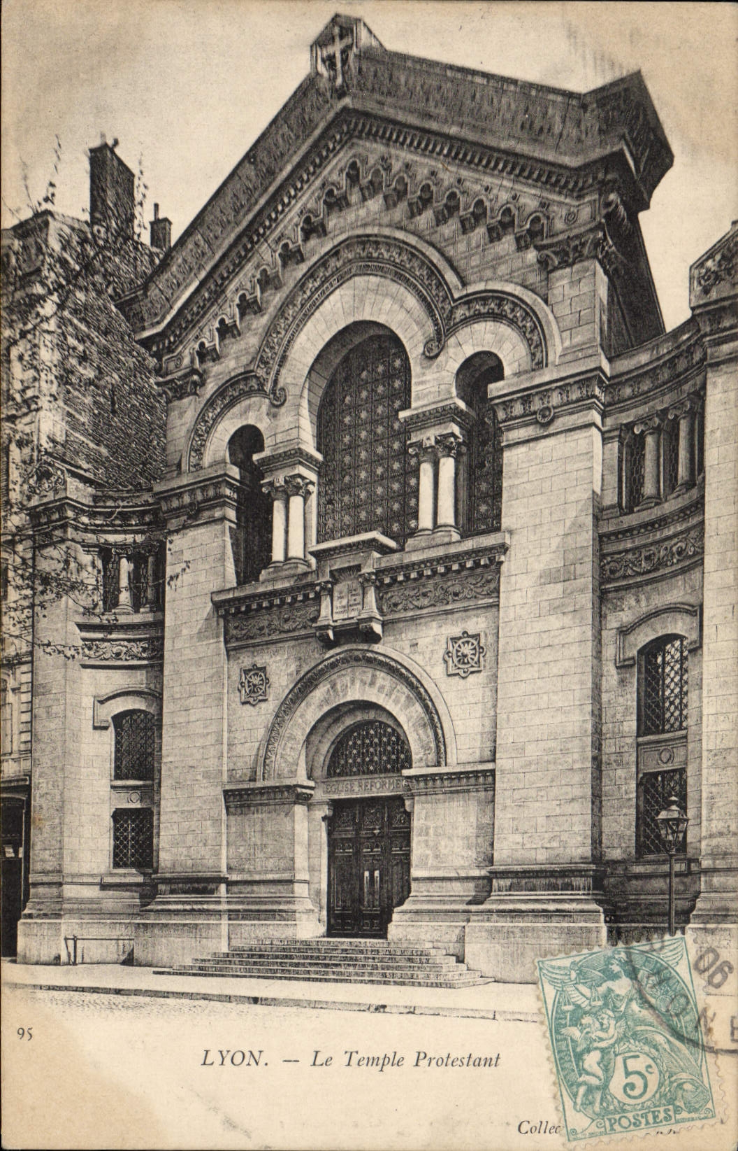 Templo Lyon de protesta de la POSTAL de la VENDIMIA