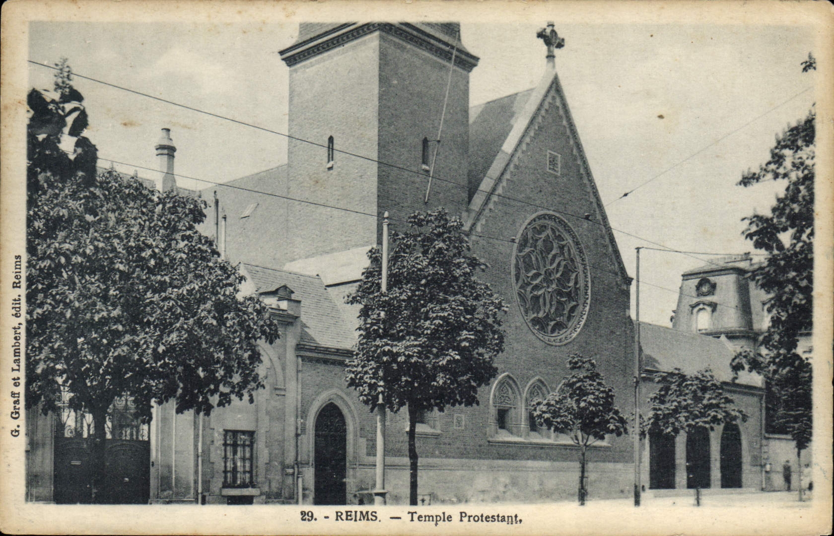 Templo Reims de protesta de la POSTAL de la VENDIMIA