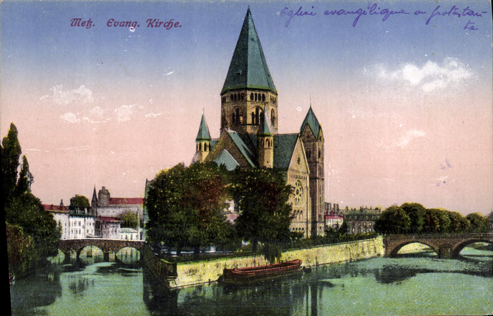 CPA Metz Evanlegische Kirche
