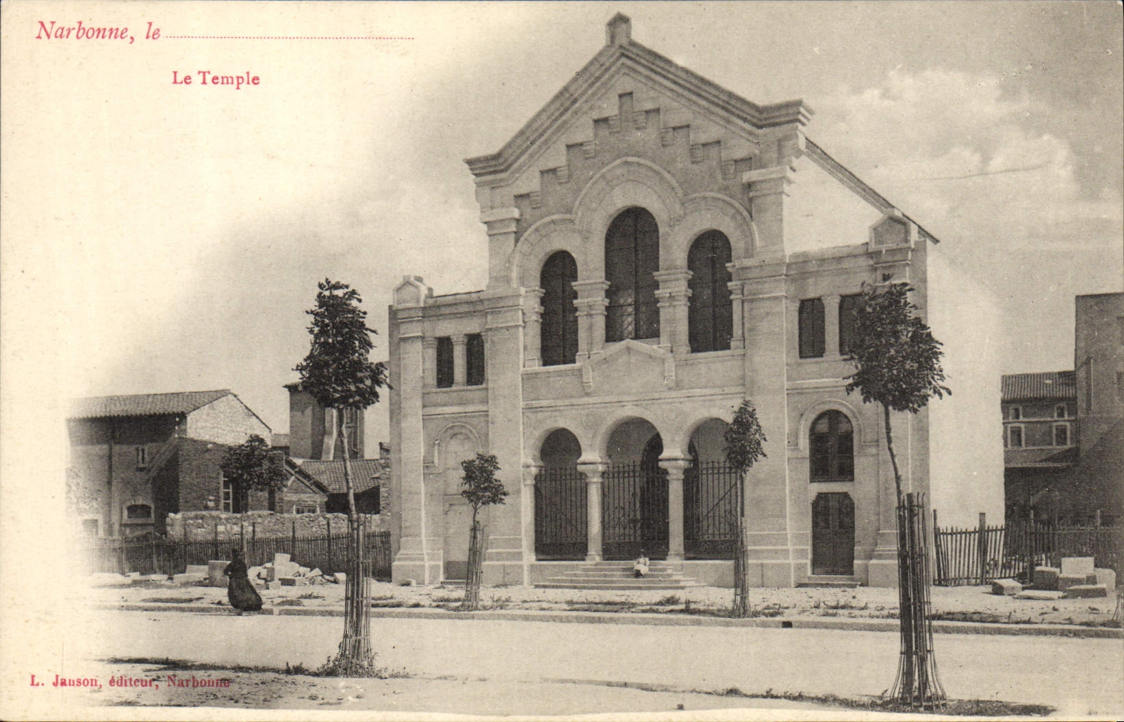 Templo Narbonne de protesta de la POSTAL de la VENDIMIA