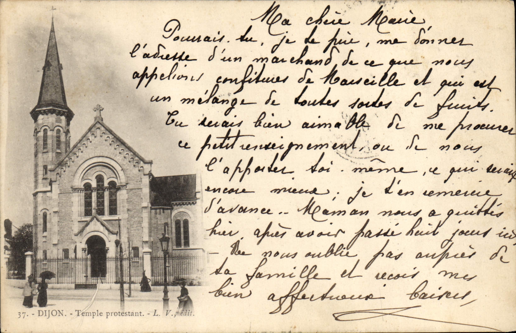 Templo Dijon de protesta de la POSTAL de la VENDIMIA