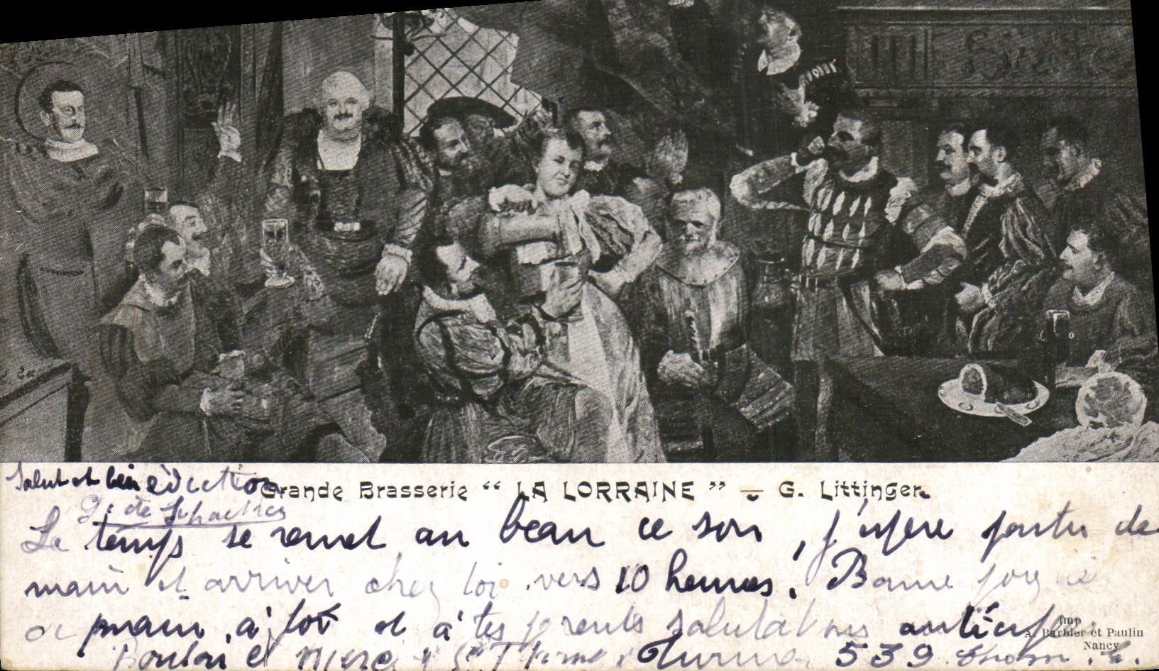 VINTAGE POSTCARD Beer Large Brewery Lorraine Littingen