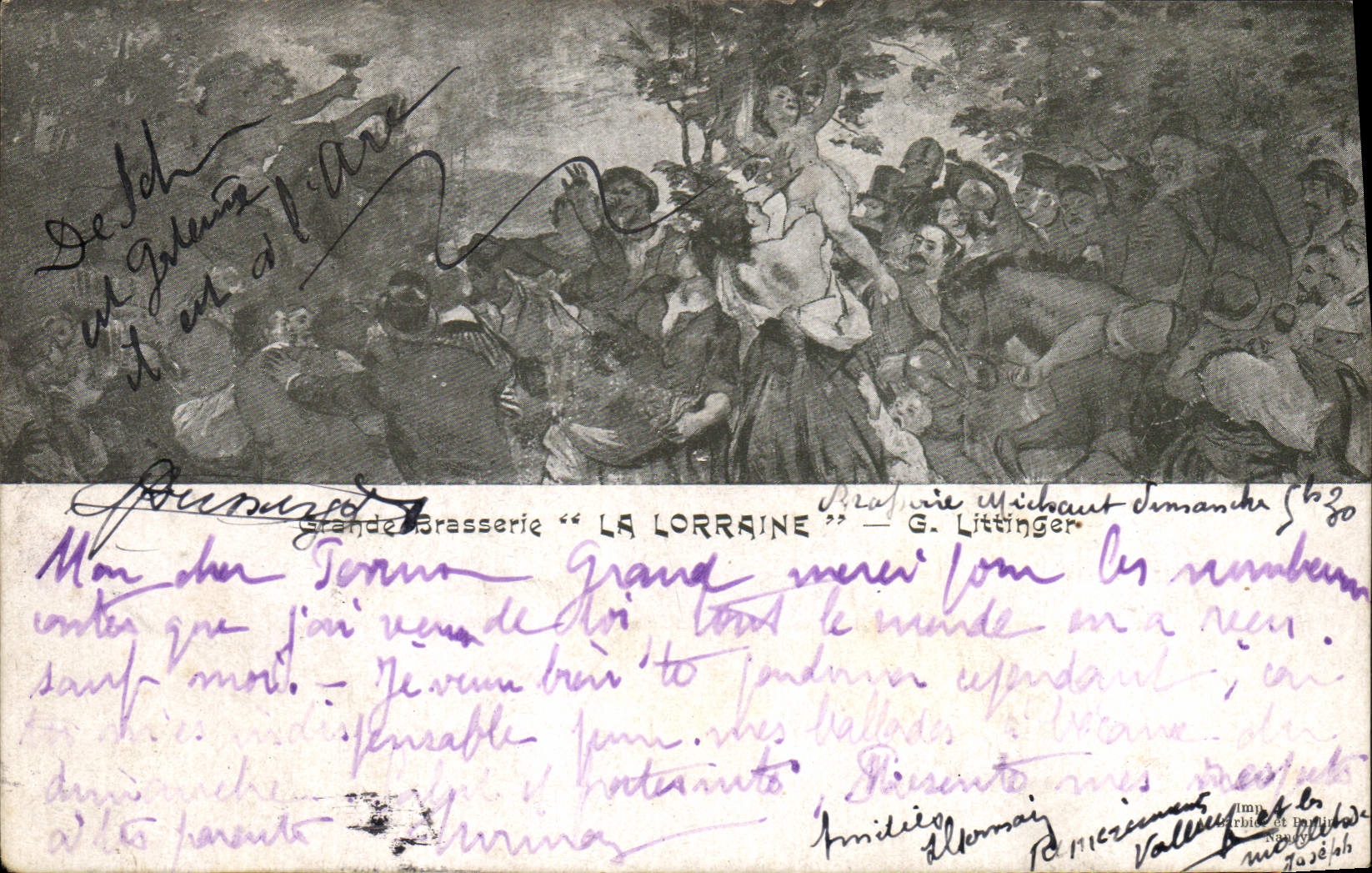CPA Biere Grande Brasserie La Lorraine Littingen