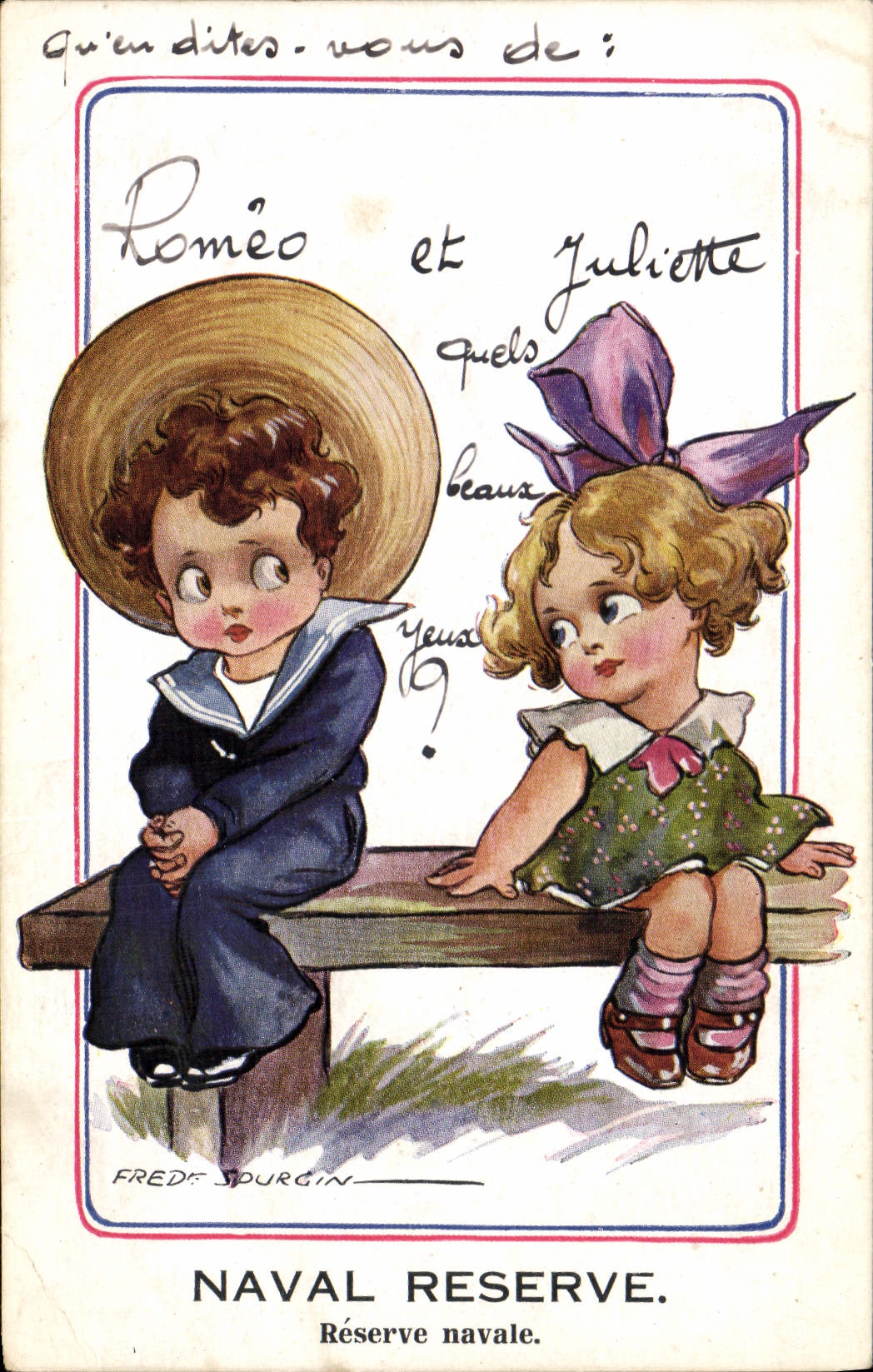 VINTAGE POSTCARD Illustrator Fred Spurgin Naval Marine reserve