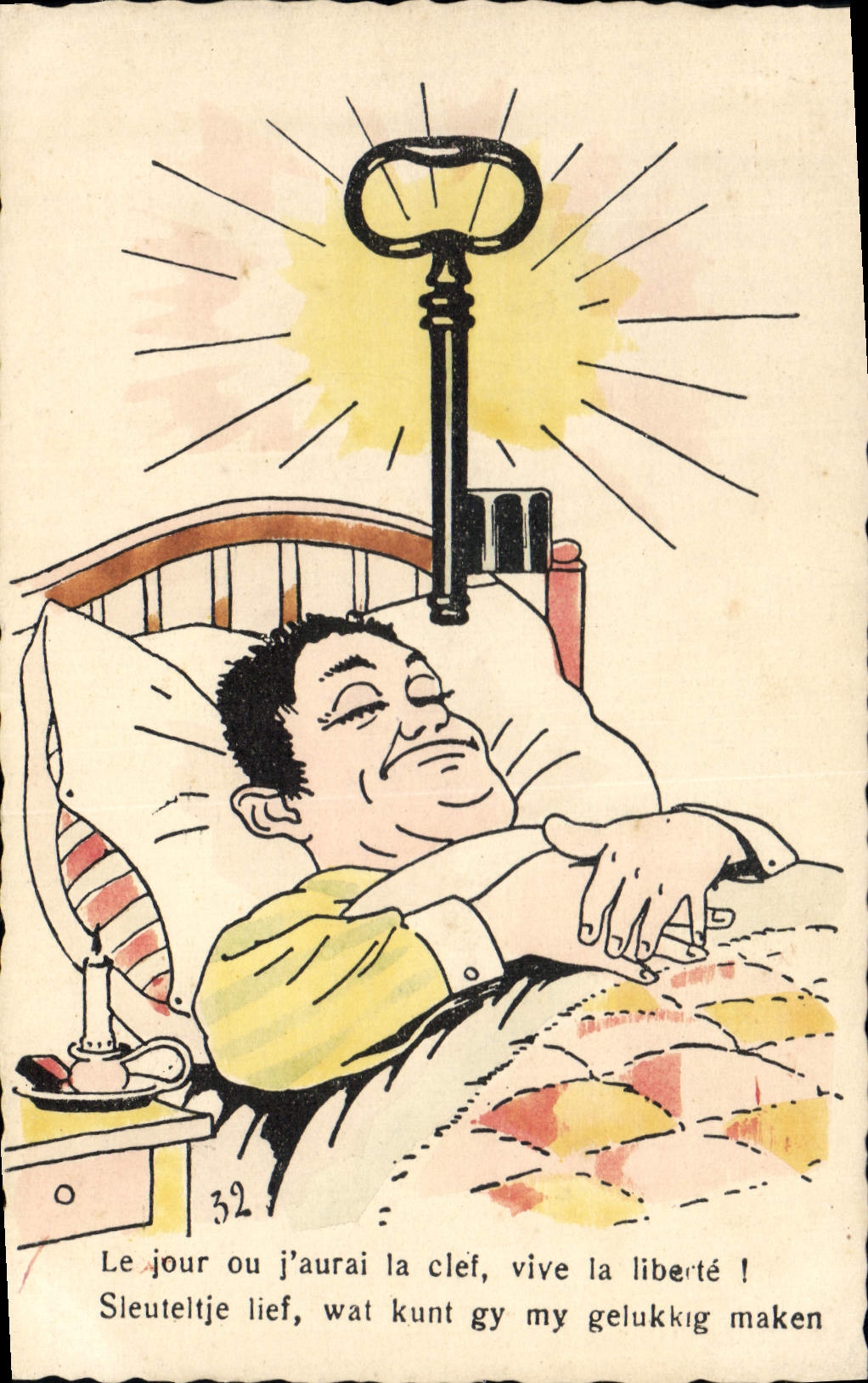 VINTAGE POSTCARD Illustrator Key Man