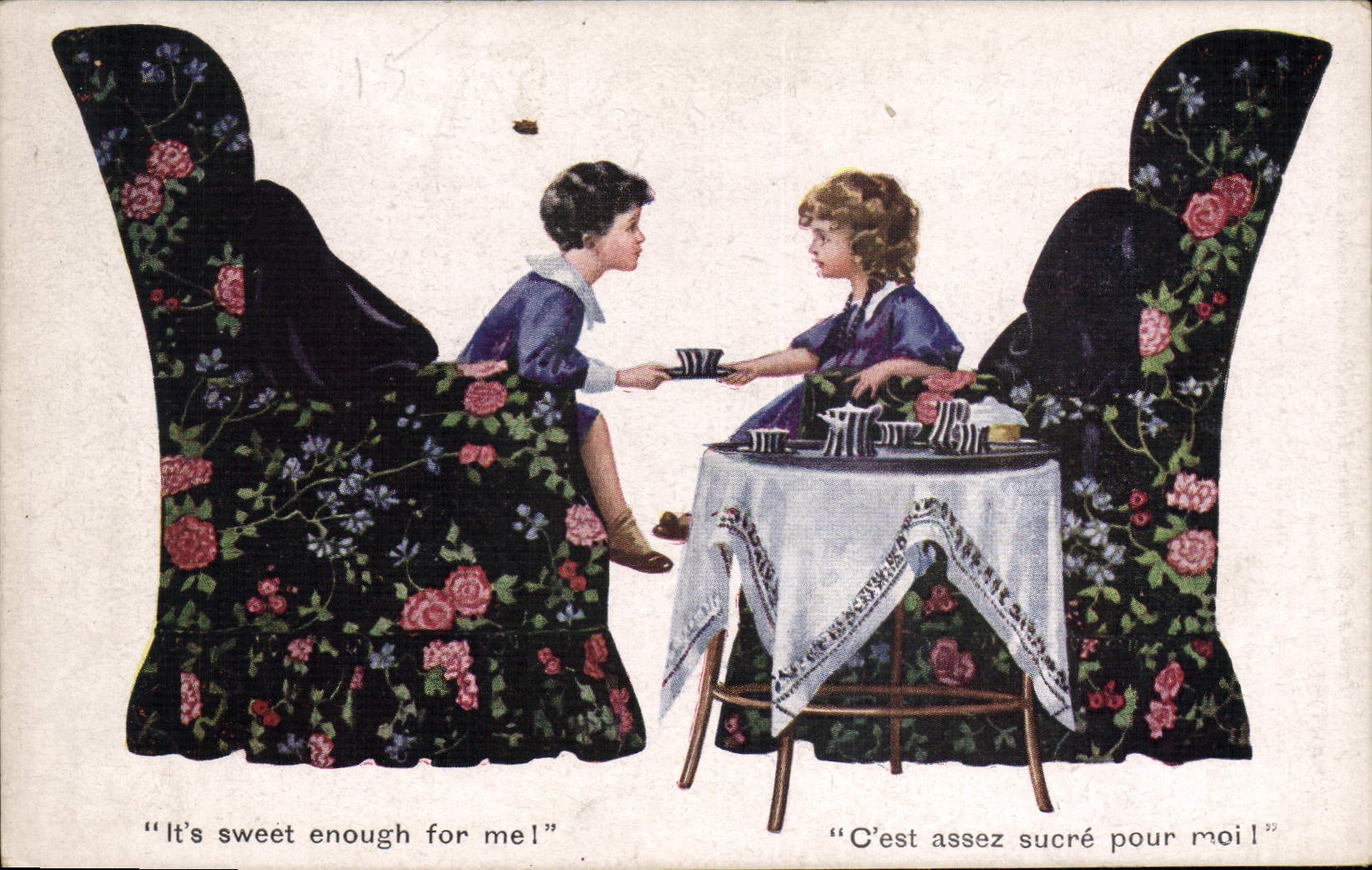 CPA Illustrateur Enfants C'est assez sucre pour moi !