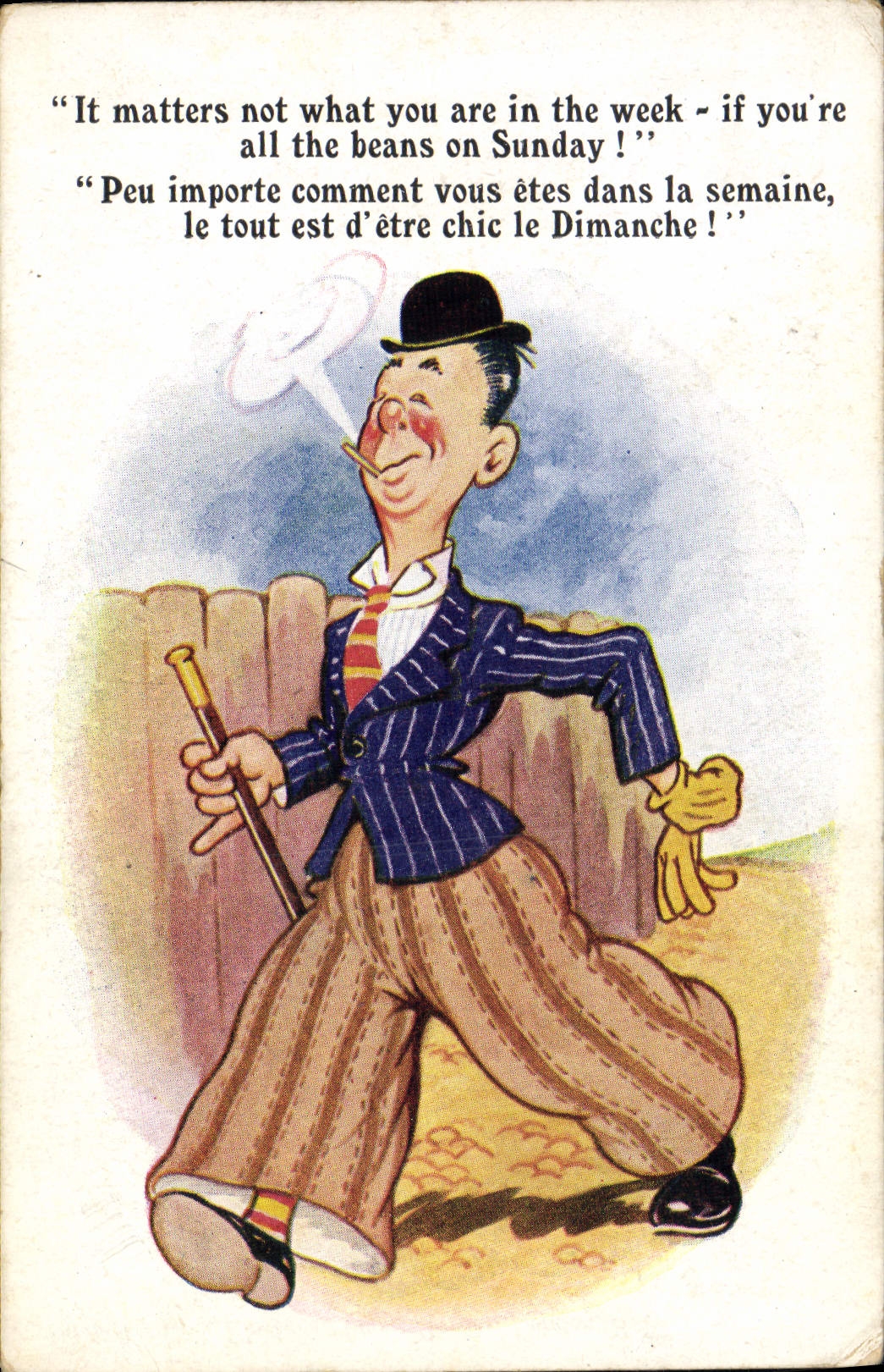 VINTAGE POSTCARD Illustrator Man