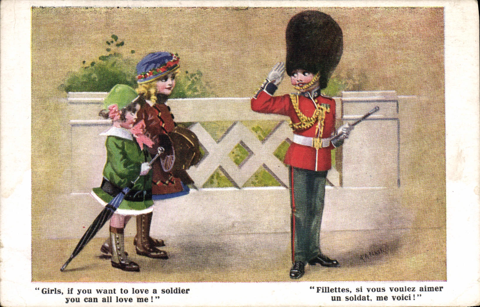 CPA Illustrateur Enfant Soldat Militaria