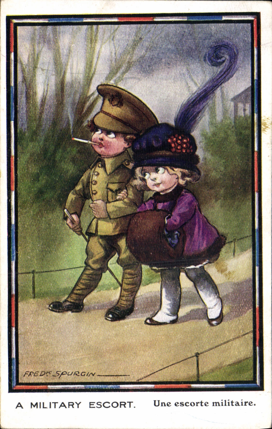 CPA Illustrateur Enfants Fred Spurgin Militaria