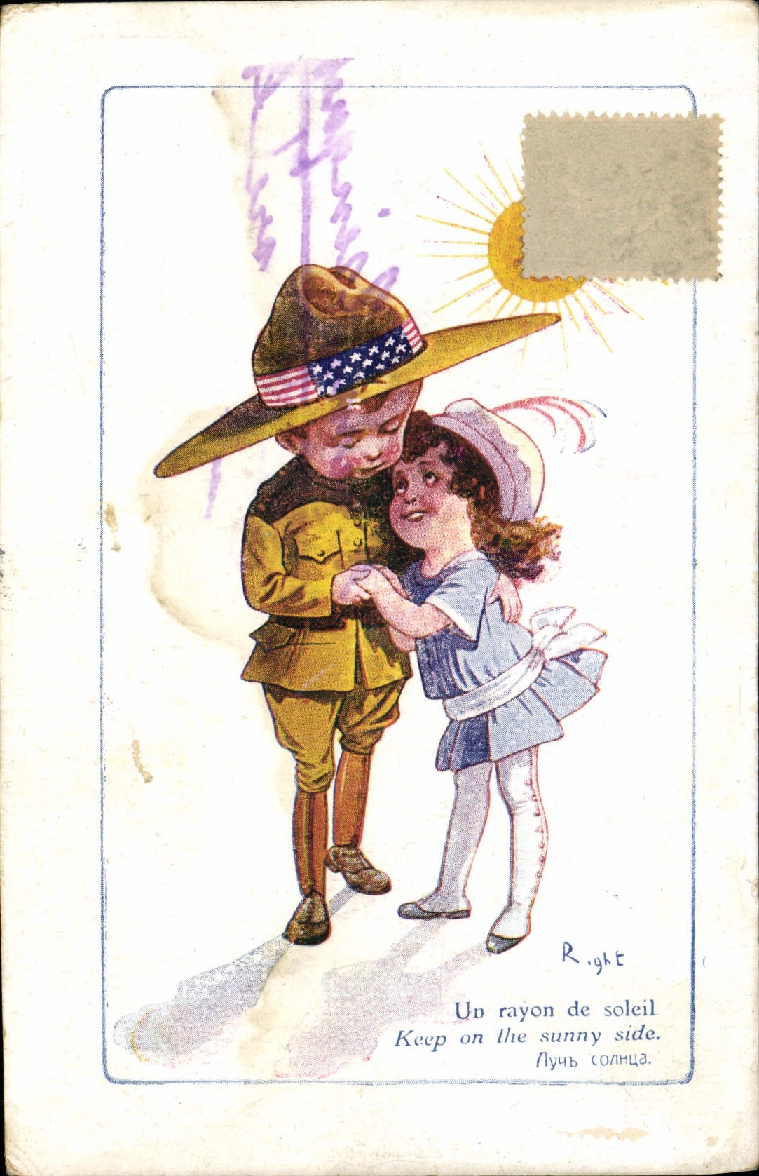 CPA Illustrateur Enfants Militaria Right