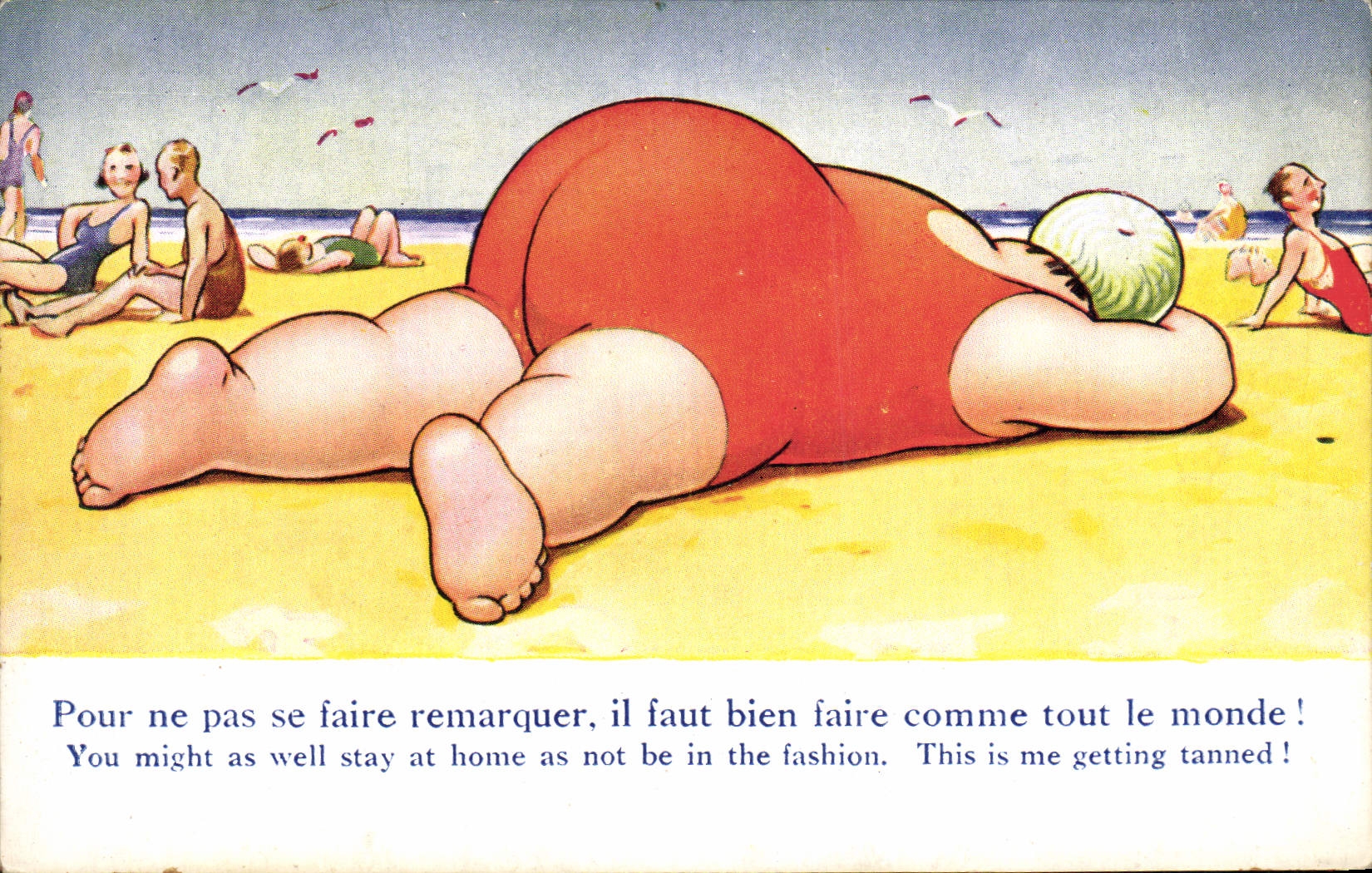 VINTAGE POSTCARD Illustrator Strong Woman