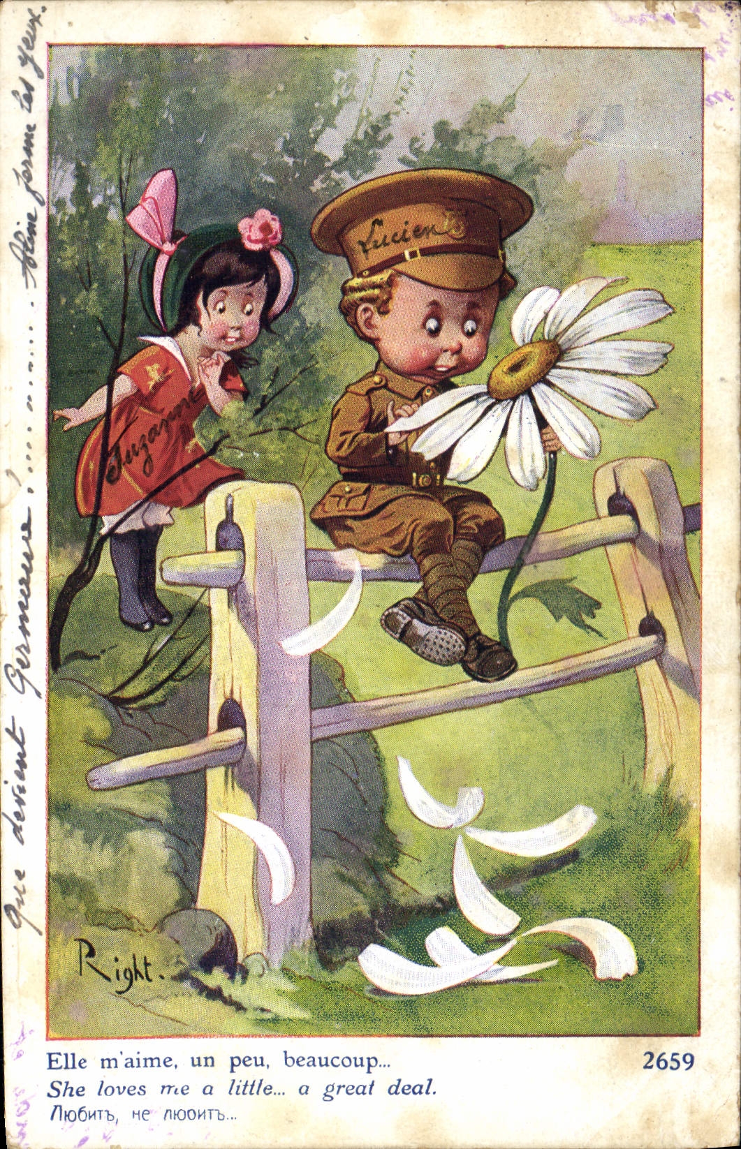 VINTAGE POSTCARD Illustrator Militaria Children