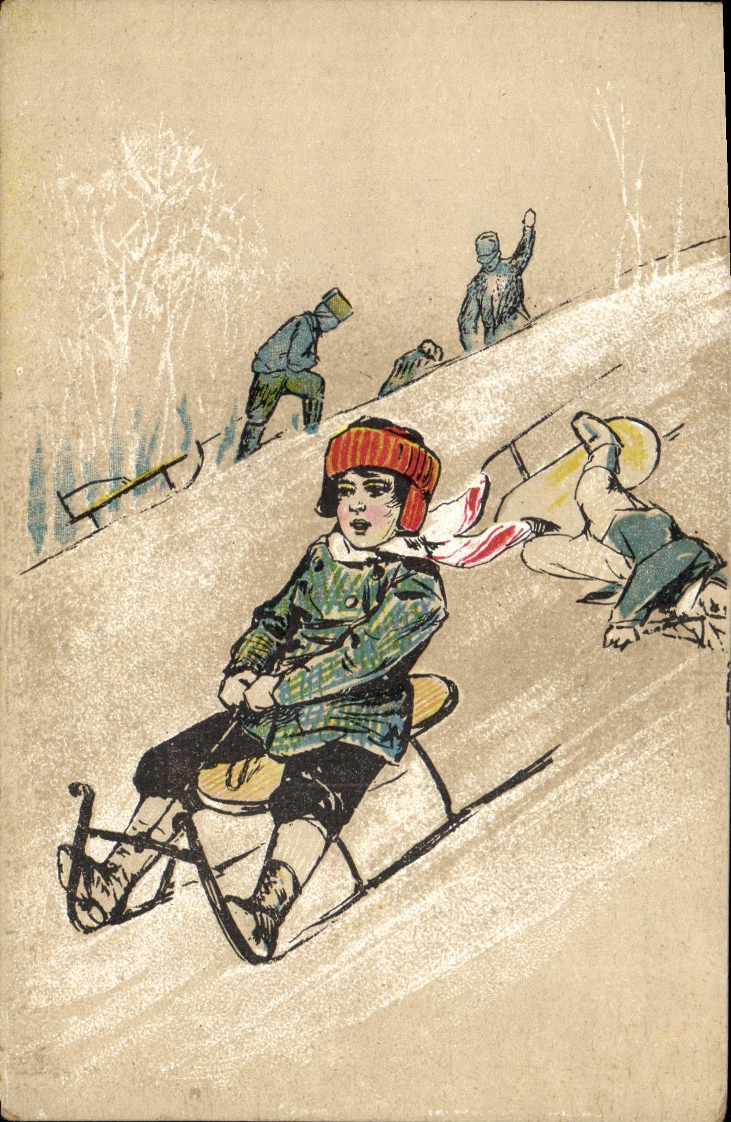 CPA Sports d'hiver Ski Enfants Luge