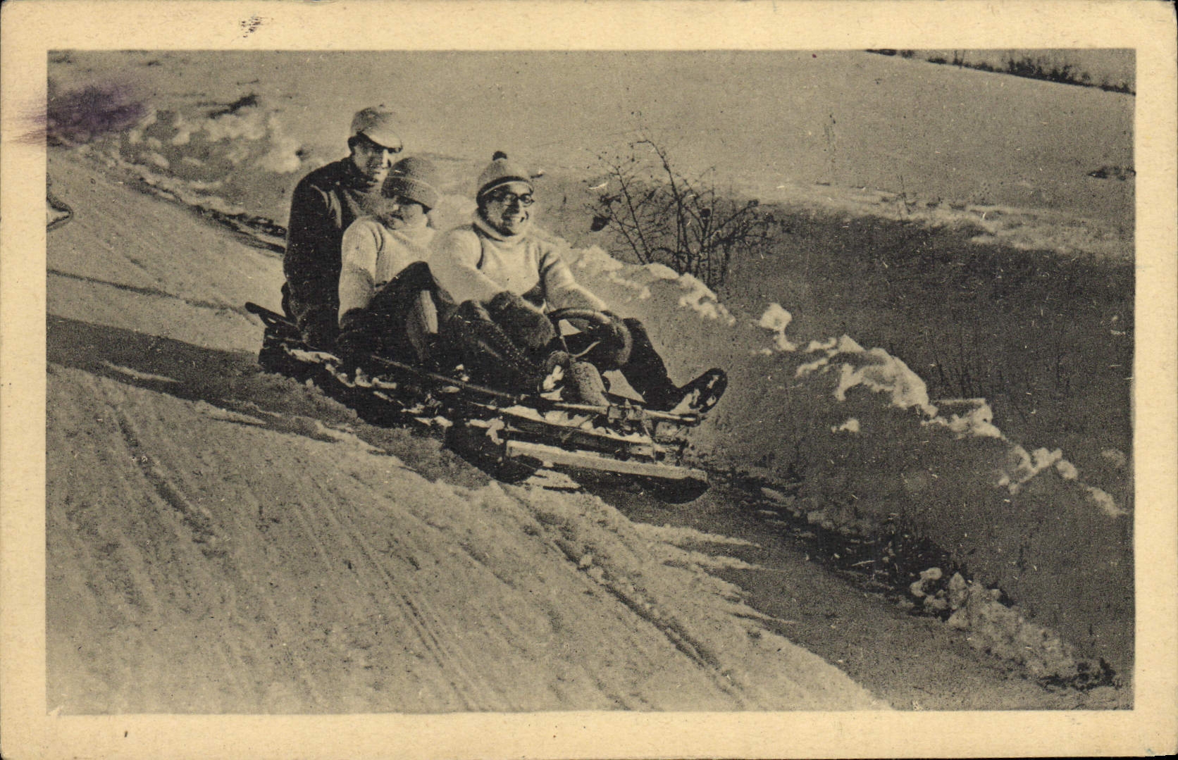 Esquí Hauteville Lompnes de los deportes de invierno de la POSTAL de la VENDIMIA