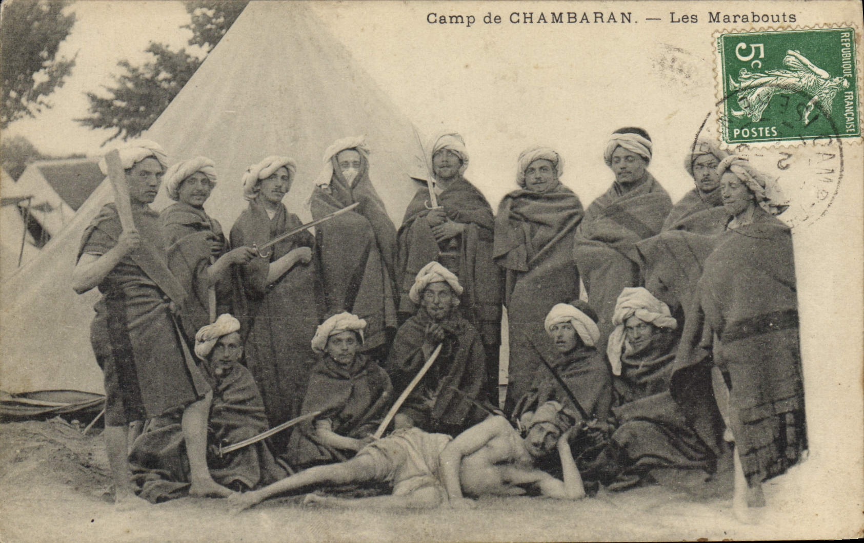 Campo de Militaria de la POSTAL de la VENDIMIA de los morabitos de Chambaran