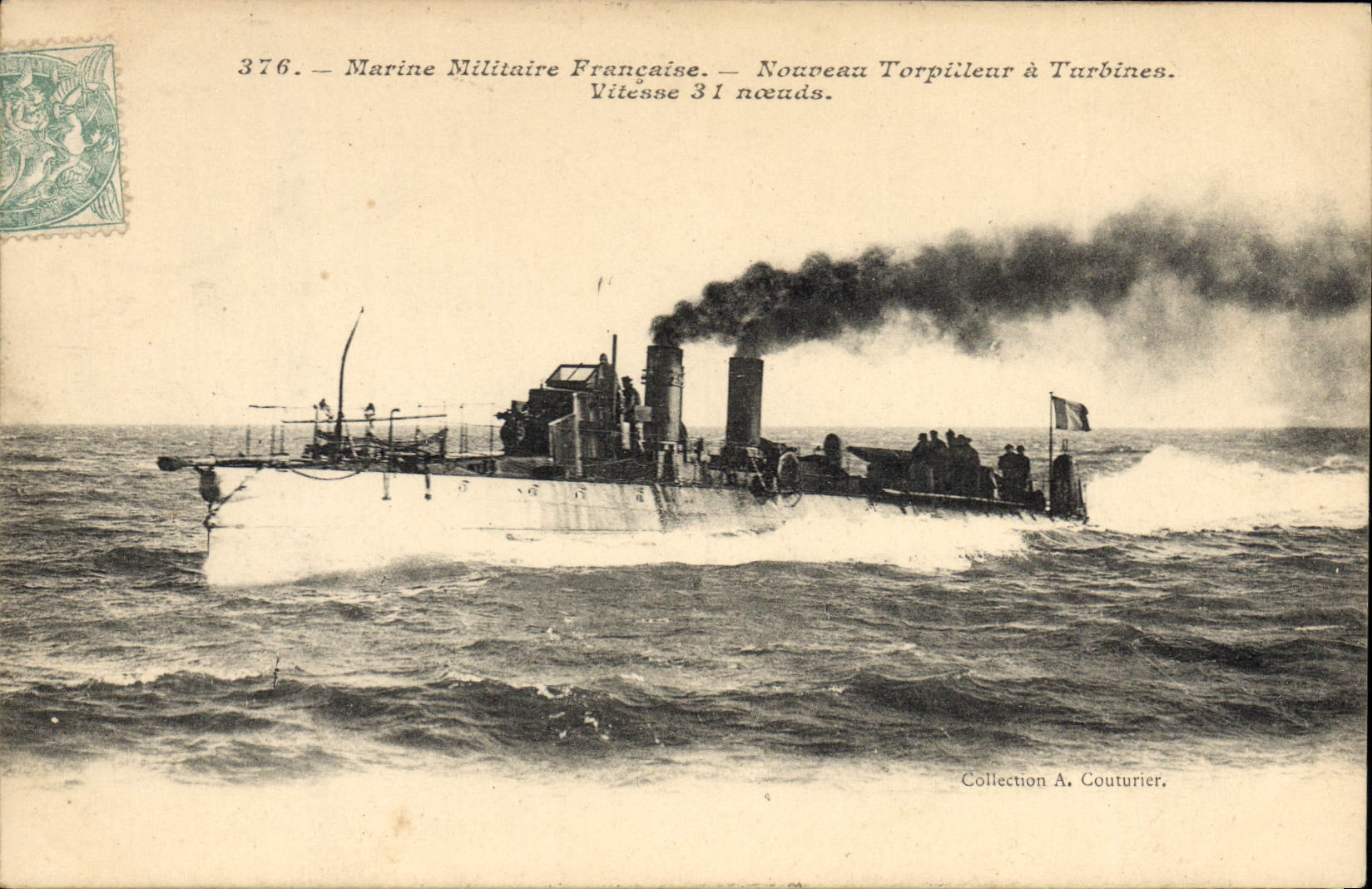 CPA Bateau Guerre Nouveau torpilleur a turbines
