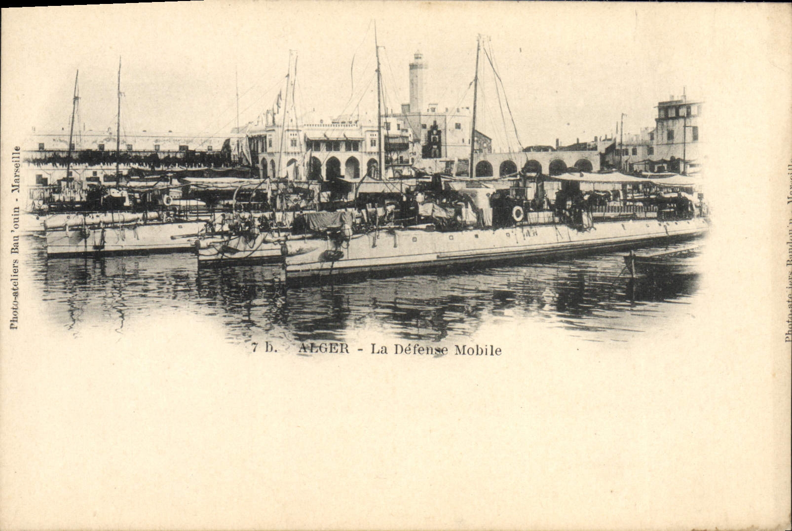 CPA Bateau Guerre Alger La defense mobile