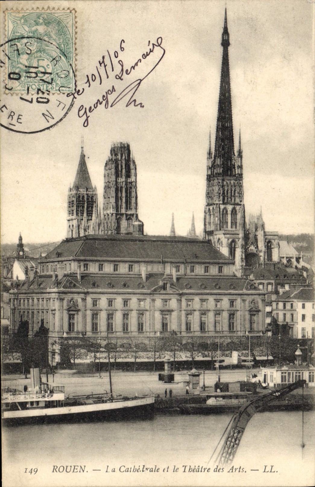 CPA Rouen La cathedrale et le Theatre des Arts 