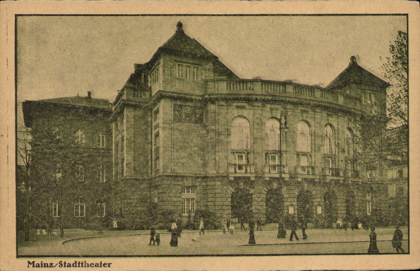 VINTAGE POSTCARD Mainz Theater