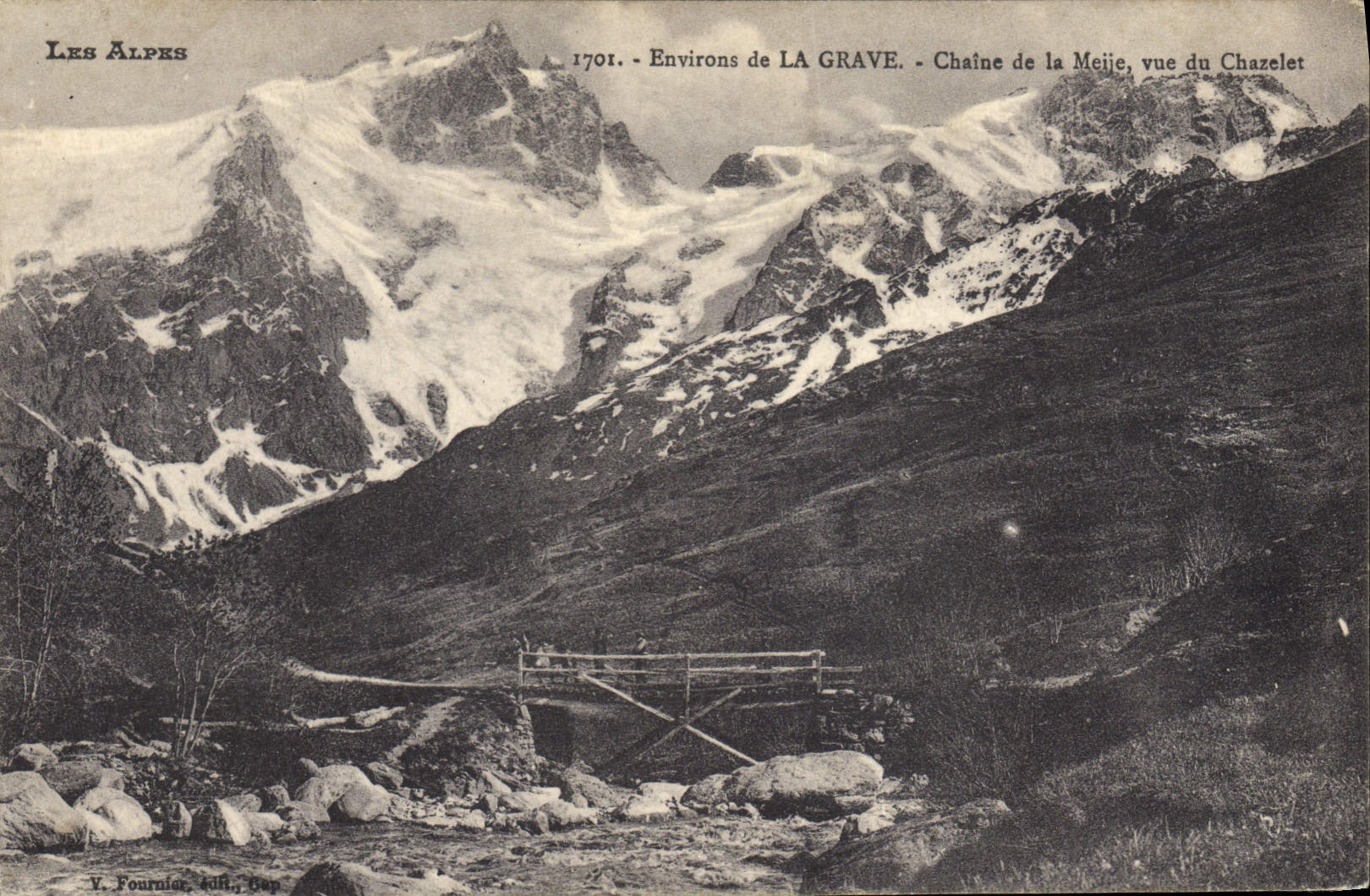 CPA Environs de La Grave Chaine de la Meije Vue Du Chazelet