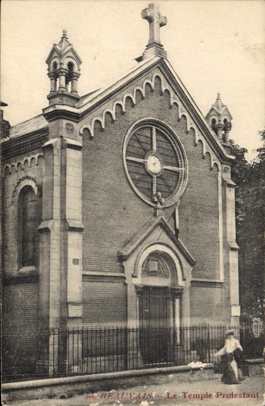 POSTAL Beauvais de la VENDIMIA el templo protestante