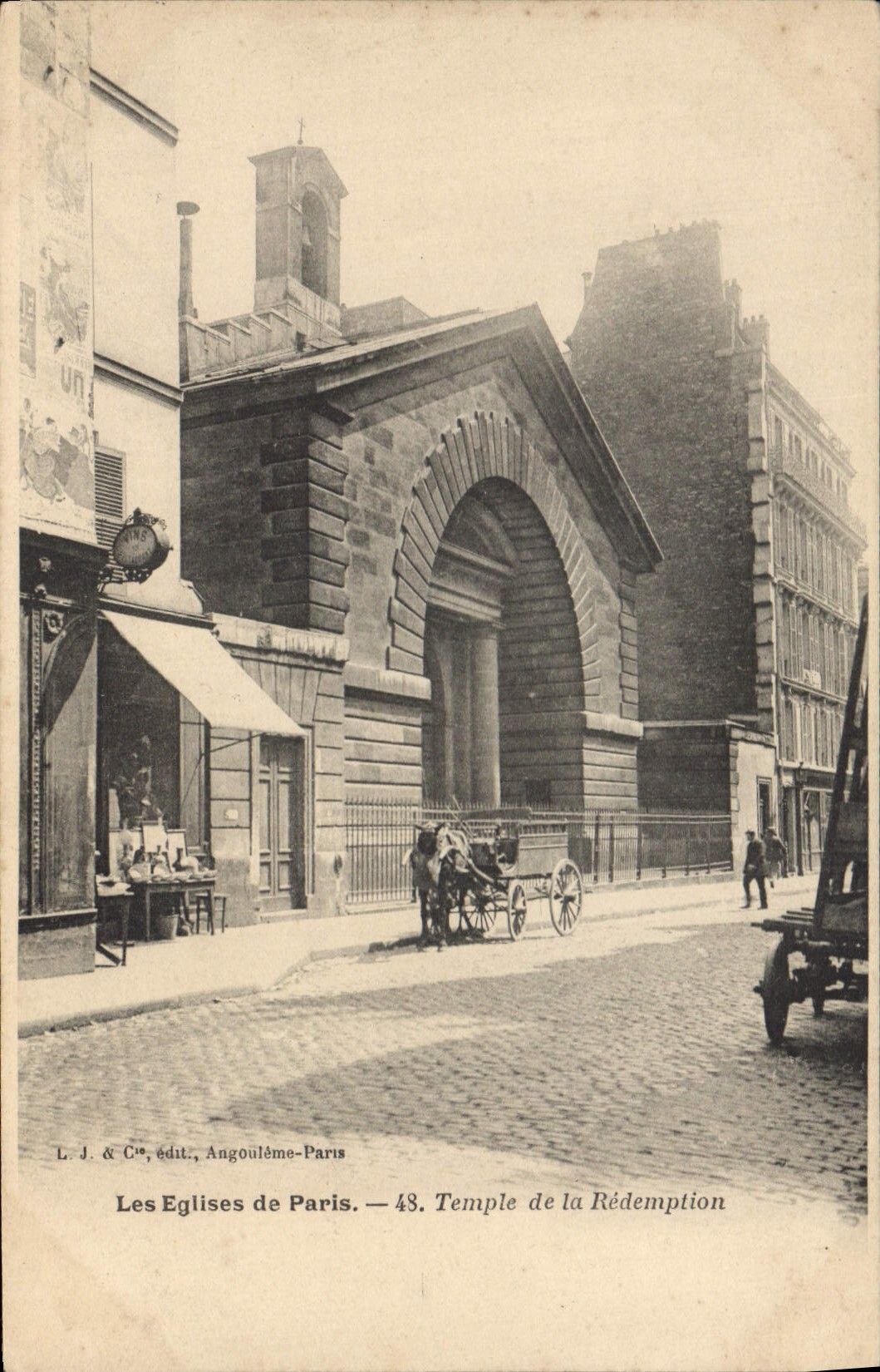 Templo de París de la POSTAL de la VENDIMIA del rescate