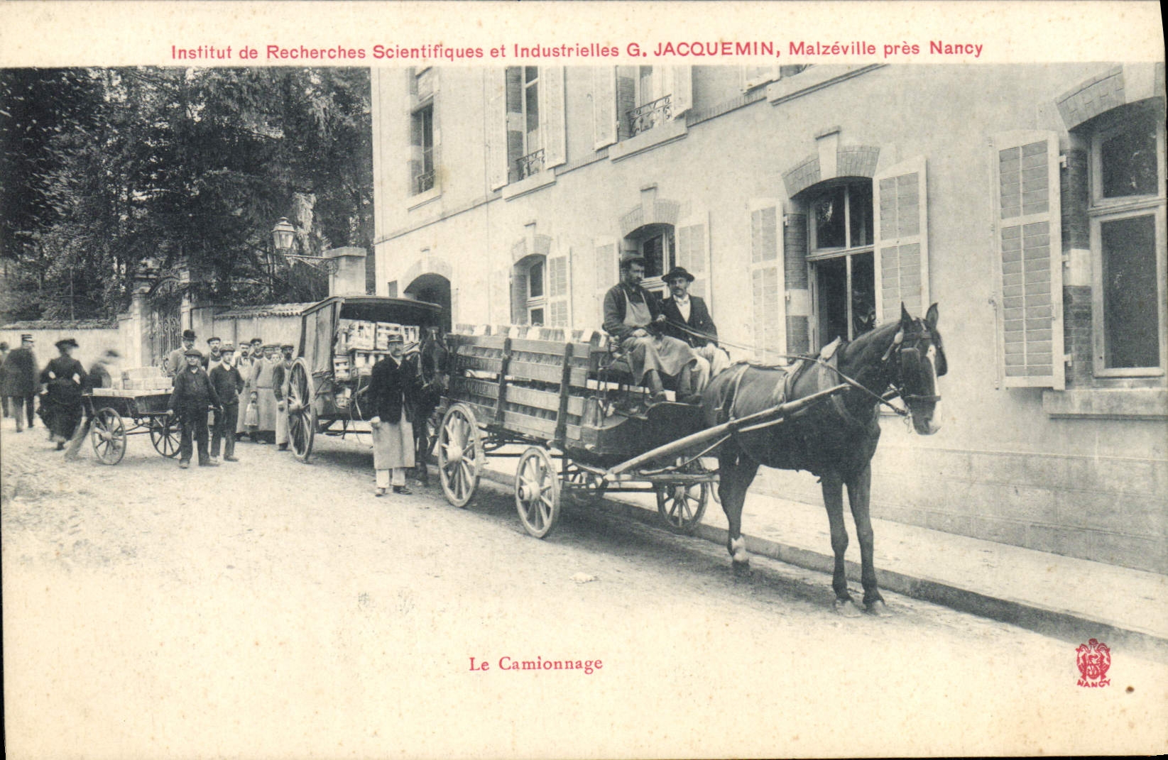 VINTAGE POSTCARD the haulage Research institute scientists Jacquemin Malzeville close Nancy