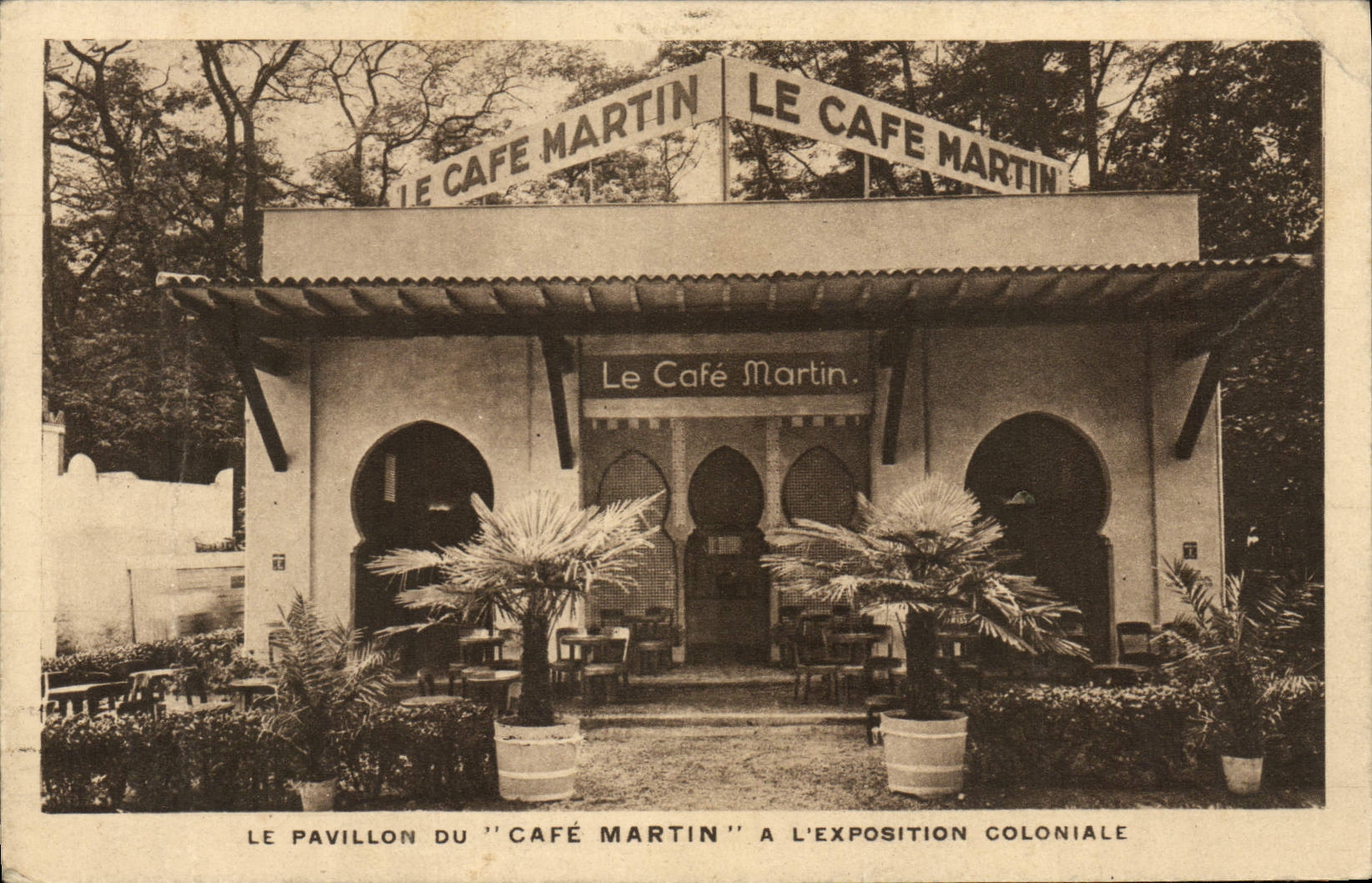 VINTAGE POSTCARD the Martin Coffee with the colonial exposure Paris