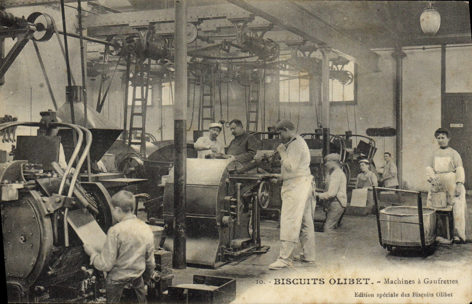 VINTAGE POSTCARD Cookies Olivet Paris Machines has gaufrettes