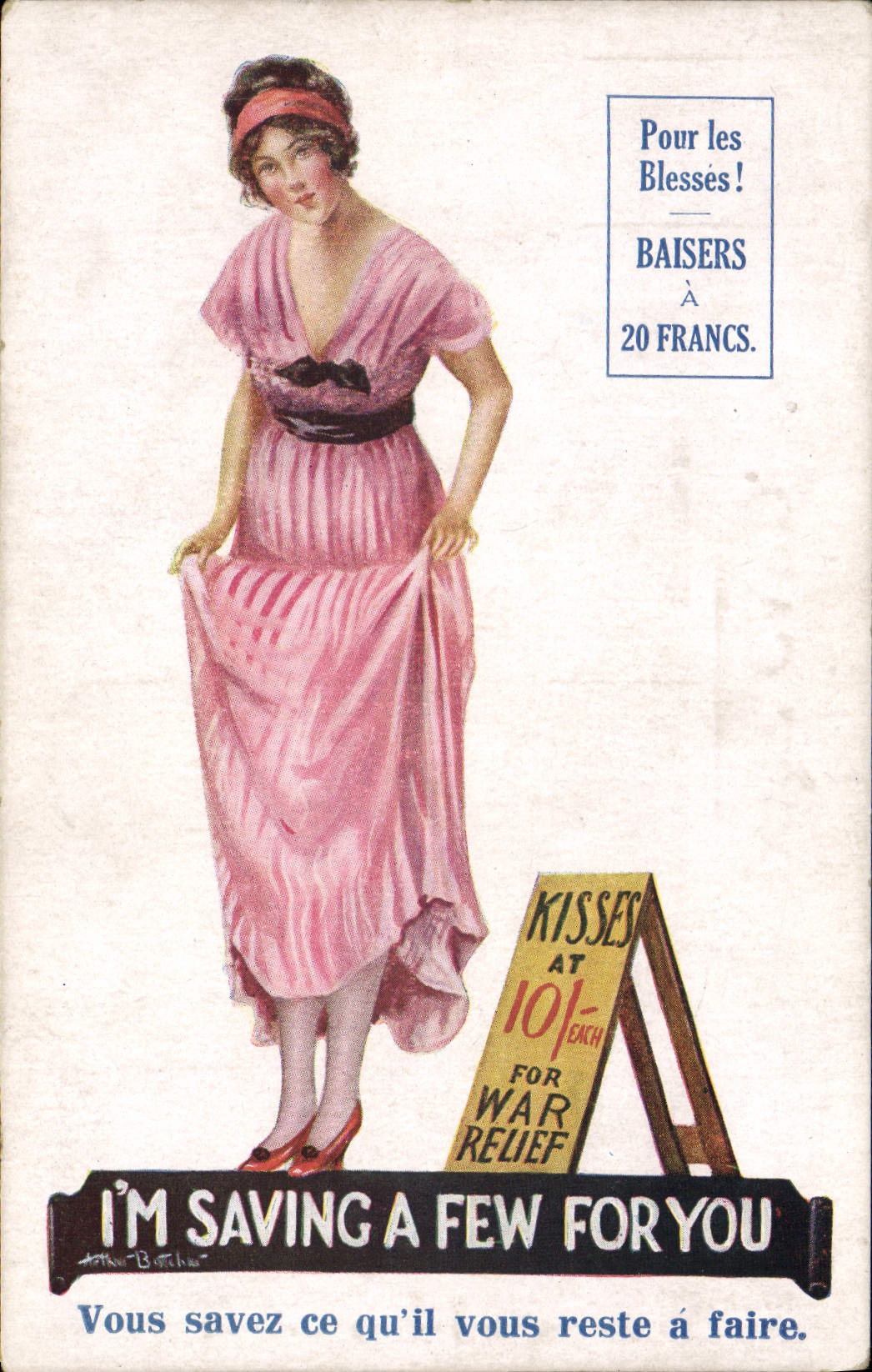 CPA Illustrateur Femme I'm saving a few for you