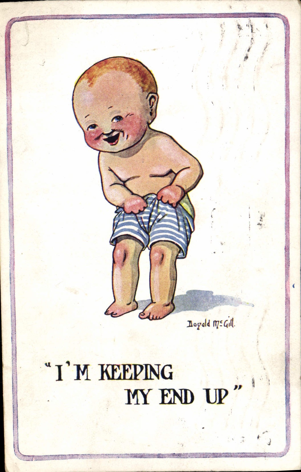 VINTAGE POSTCARD Illustrator Child Baby Donald McGill
