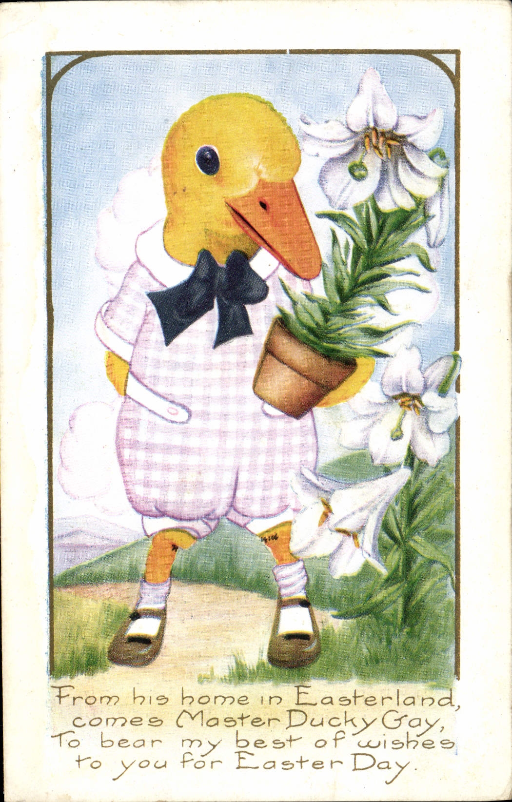 CPA Illustrateur Canard From his home in Easterland Master Ducky Gay