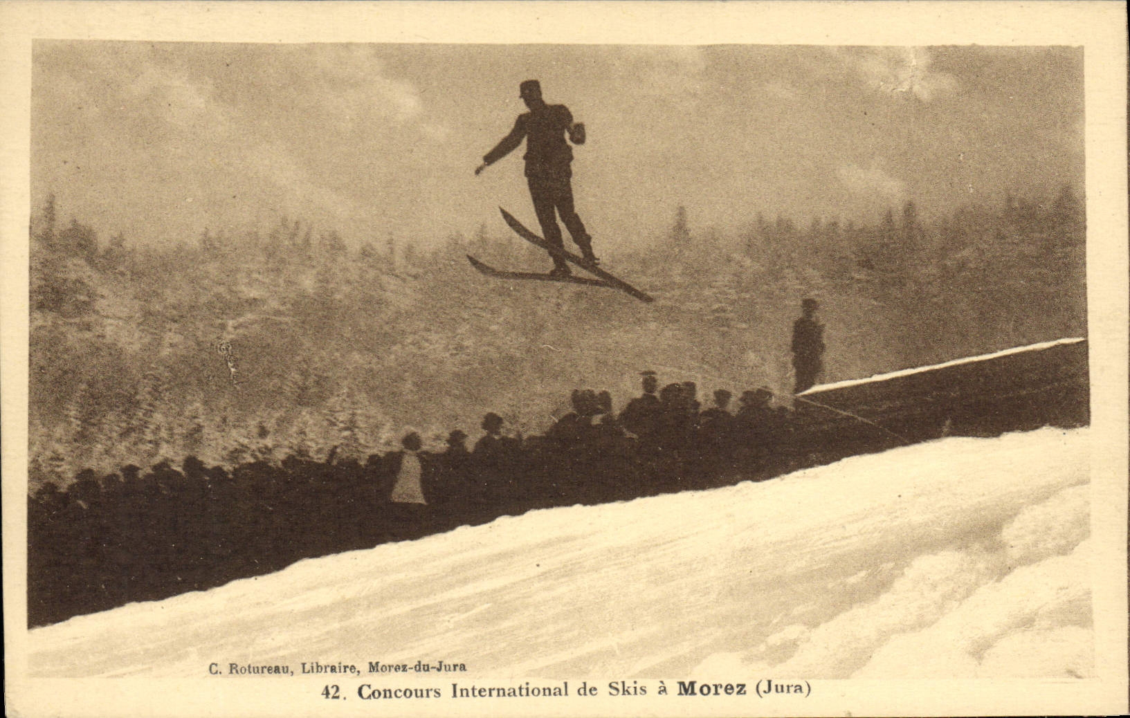 La competencia internacional del esquí de los deportes de invierno de la POSTAL de la VENDIMIA de esquís tiene Morez