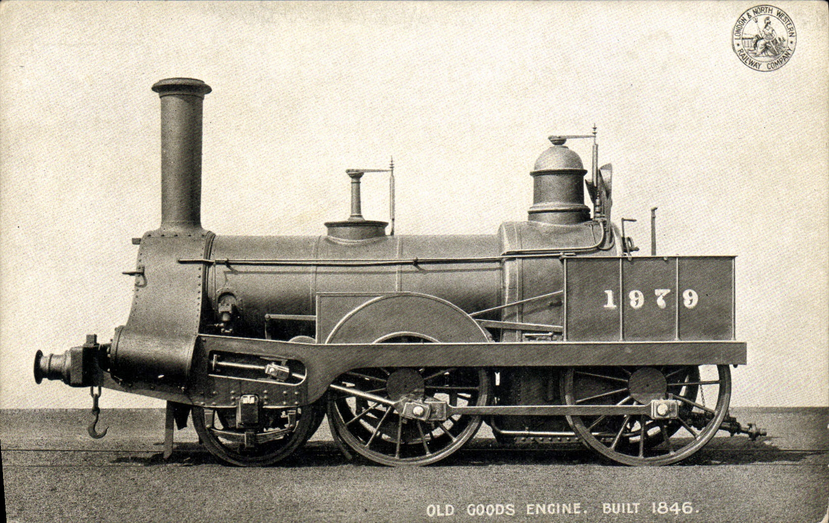 VINTAGE POSTCARD Train Engine Old Goods Engine built 1846