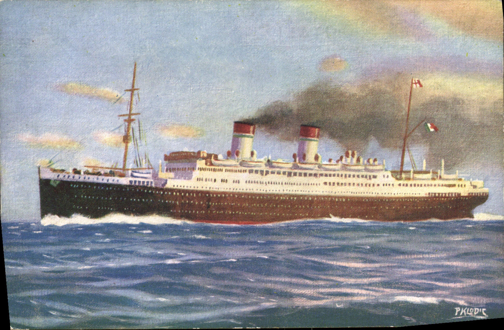 VINTAGE POSTCARD Bateau Tells Biancamano