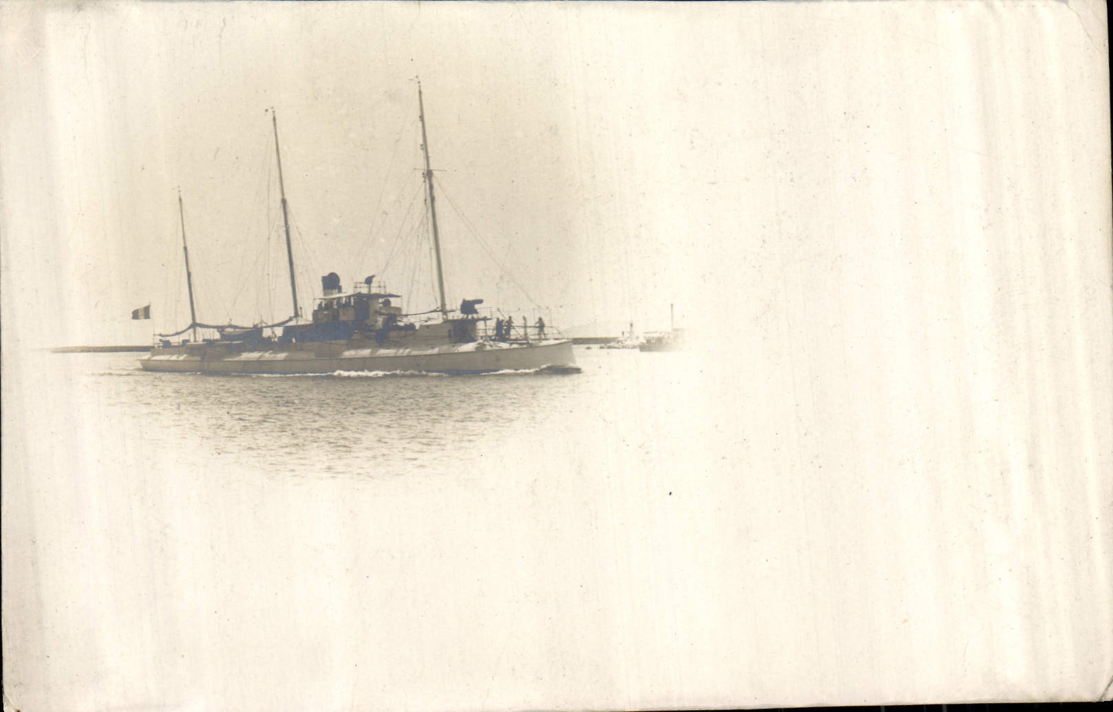 VINTAGE POSTCARD Boat War Fantasy Woman