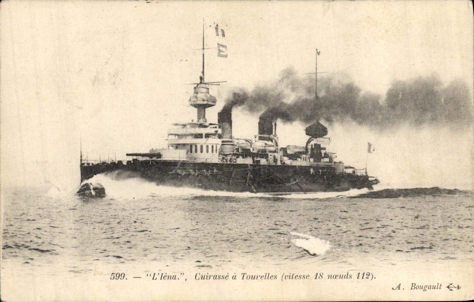 CPA Bateau Guerre Iena Cuirasse a tourelles