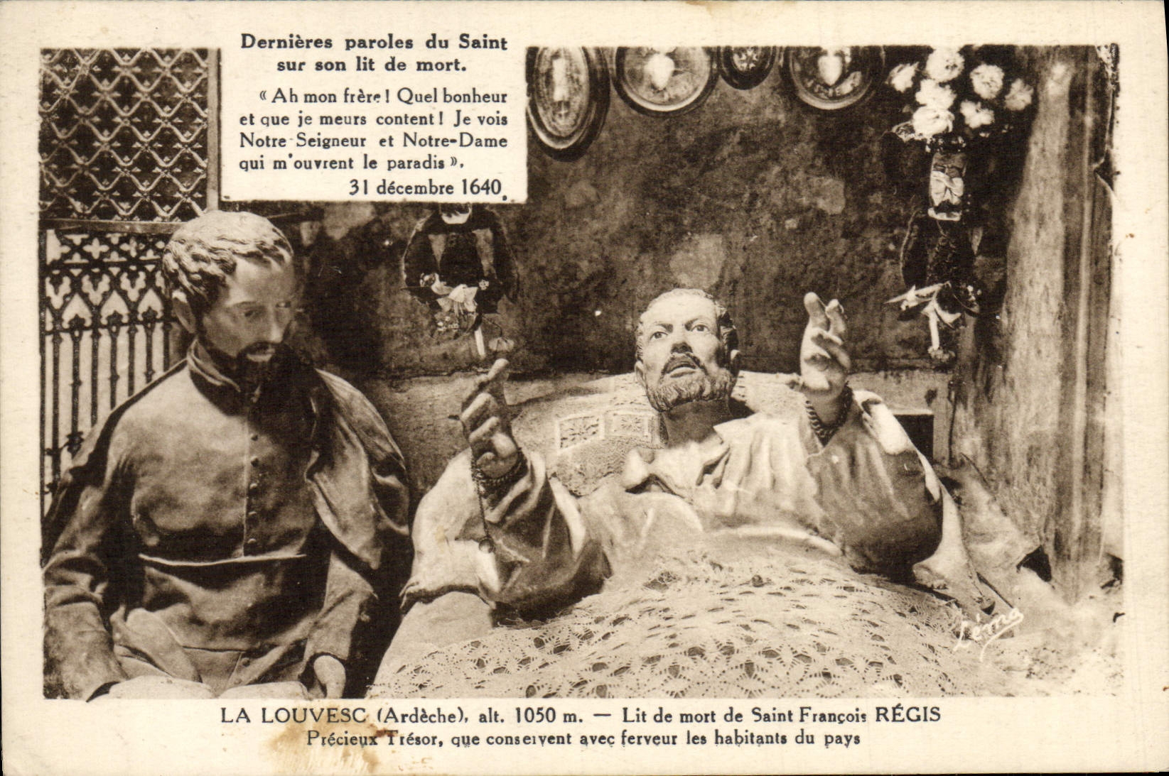 La POSTAL Louvesc de la VENDIMIA lee de muertos Saint de François Regis
