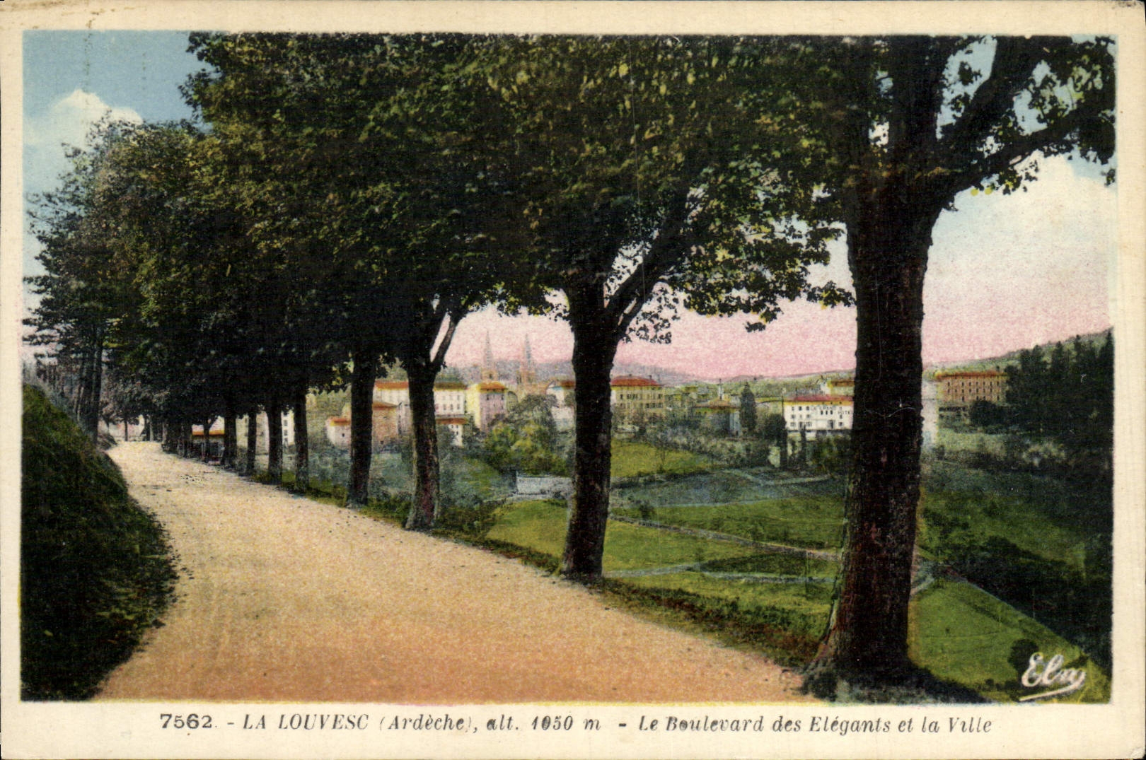 POSTAL Louvesc de la VENDIMIA el bulevar de elegante y de la ciudad