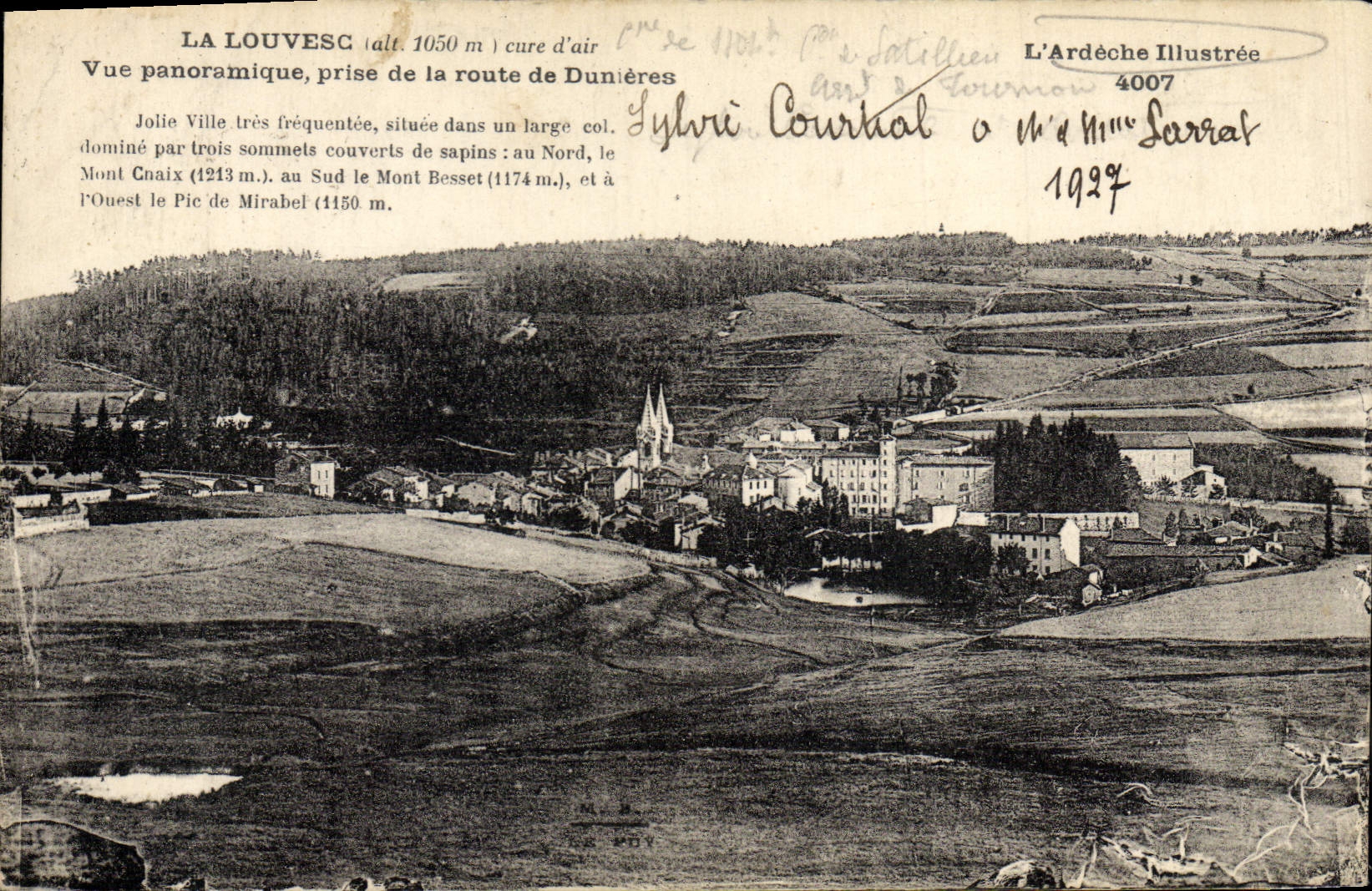 CPA La Louvesc Vue panoramique prise de la route de Dunieres 