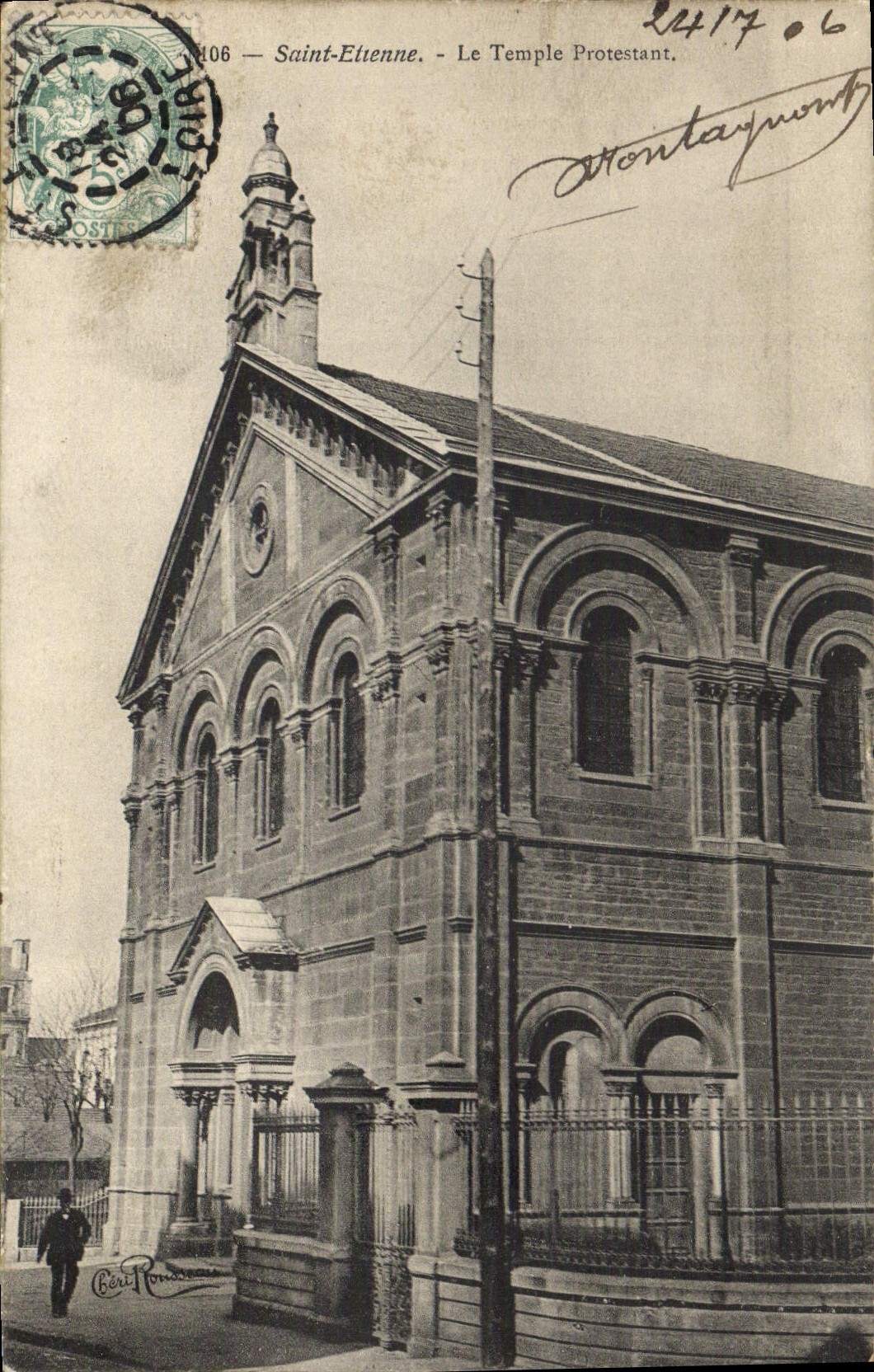 Templo Etienne santo de protesta de la POSTAL de la VENDIMIA
